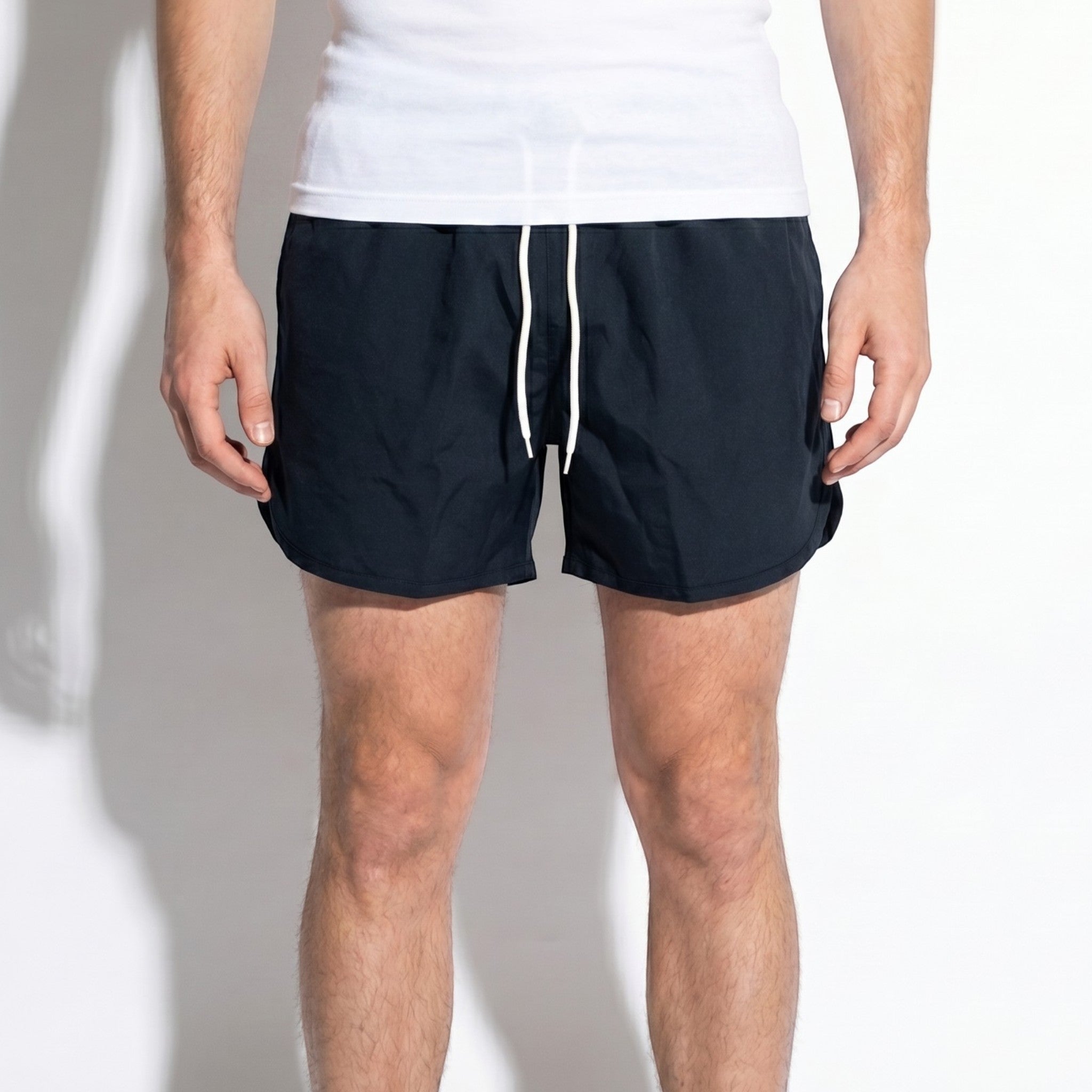 Marcus - Men's Swimming Shorts with Drawstring Waist - Shorts Men - Black - Taylor & Bennett