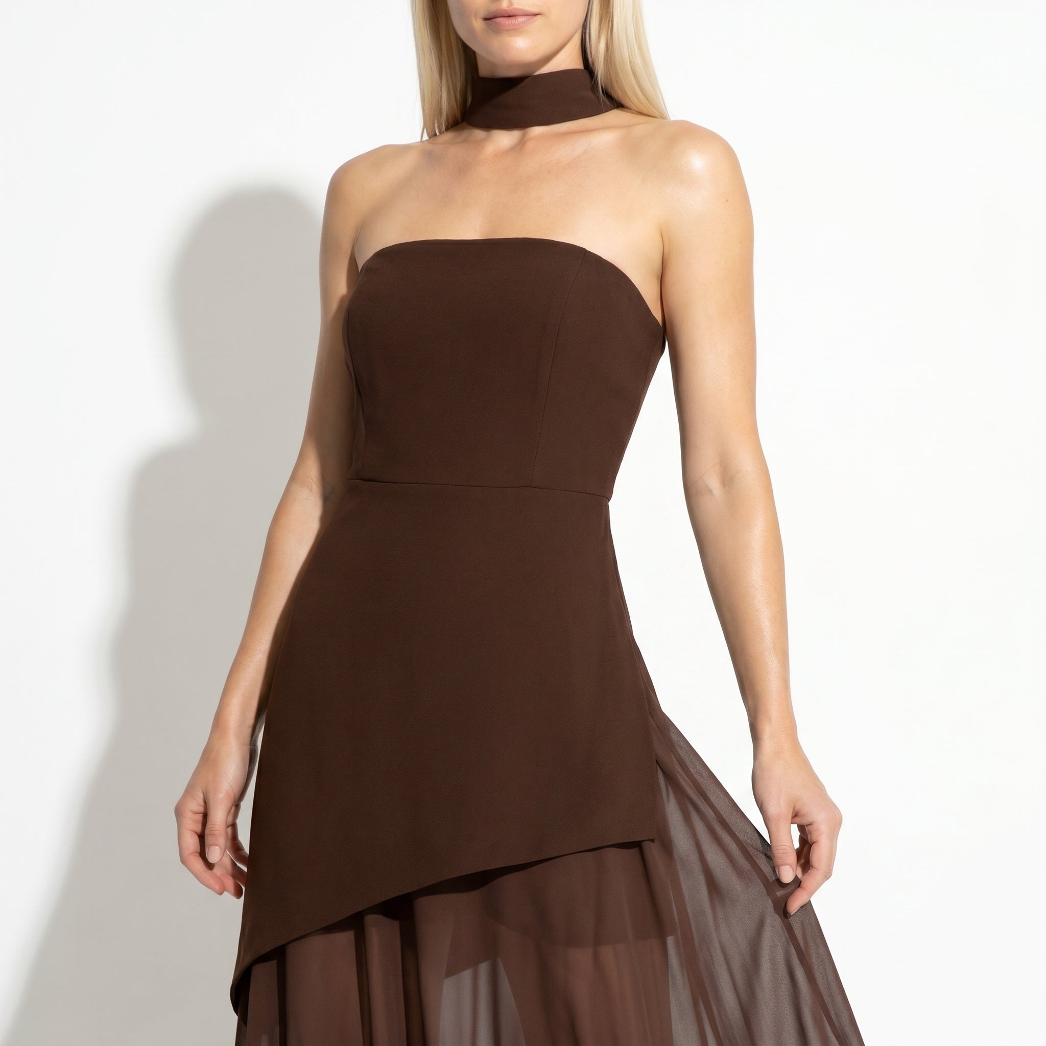 Mary - Women's Wedding Guest Maxi Dress - Dress - Brown - Taylor & Bennett