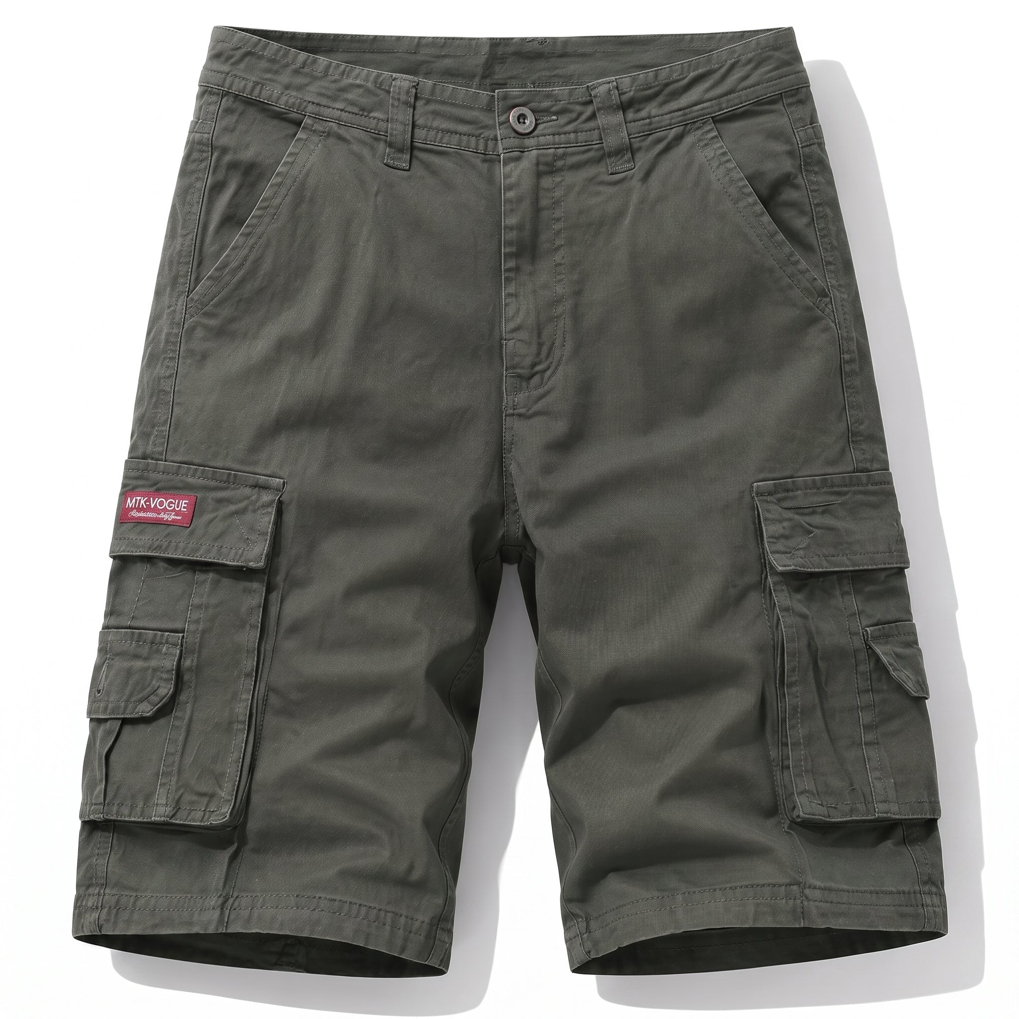 Matteo - Men's Summer Relaxed Fit Zip-Fly Cargo Shorts - Shorts - Green - Taylor & Bennett