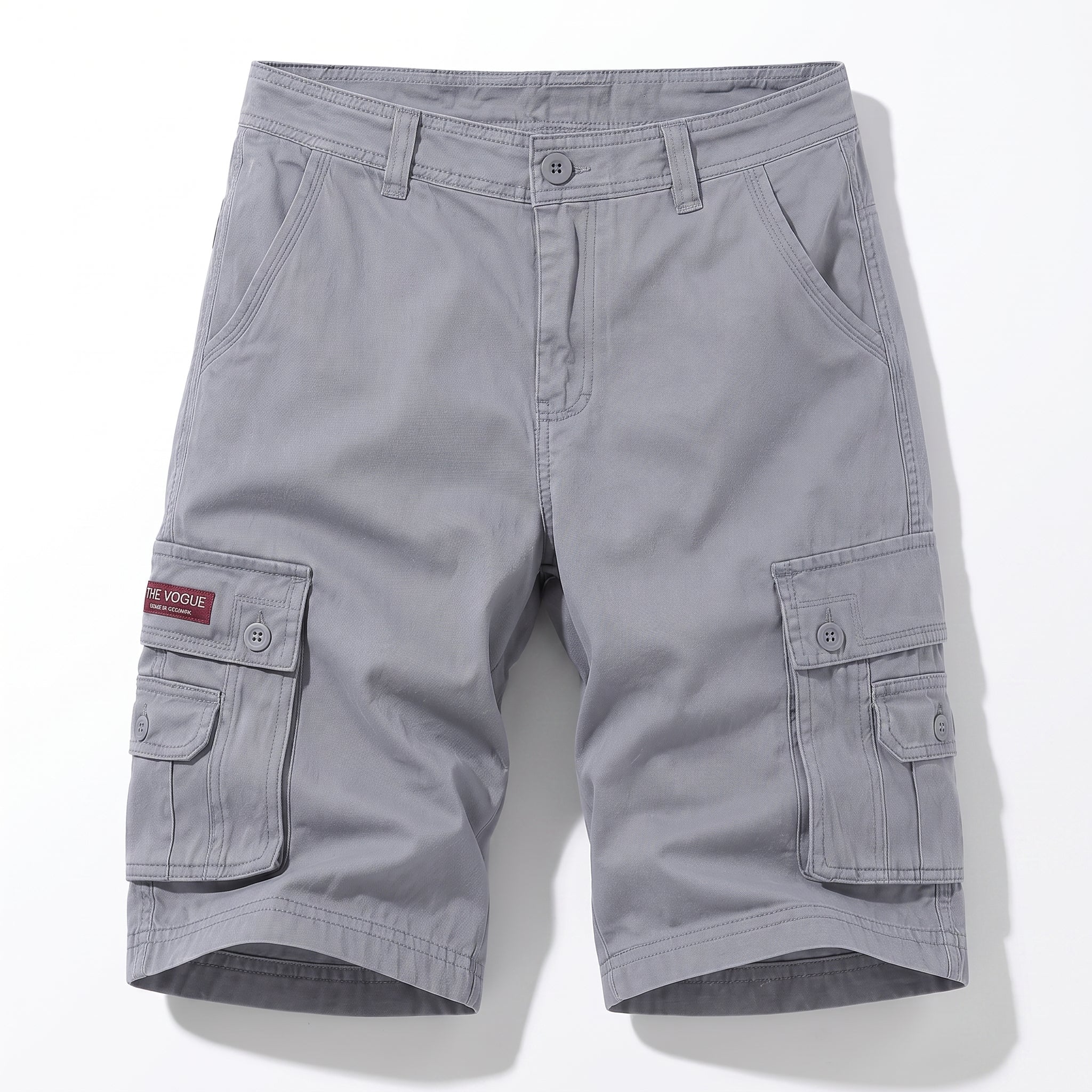 Matteo - Men's Summer Relaxed Fit Zip-Fly Cargo Shorts - Shorts - Grey - Taylor & Bennett