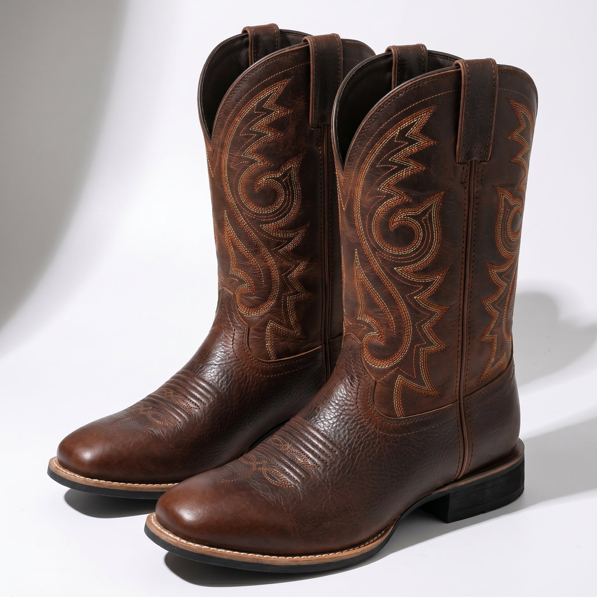 Matthew - Men's Embroidered Western Cowboy Boots - Boots - Brown - Taylor & Bennett
