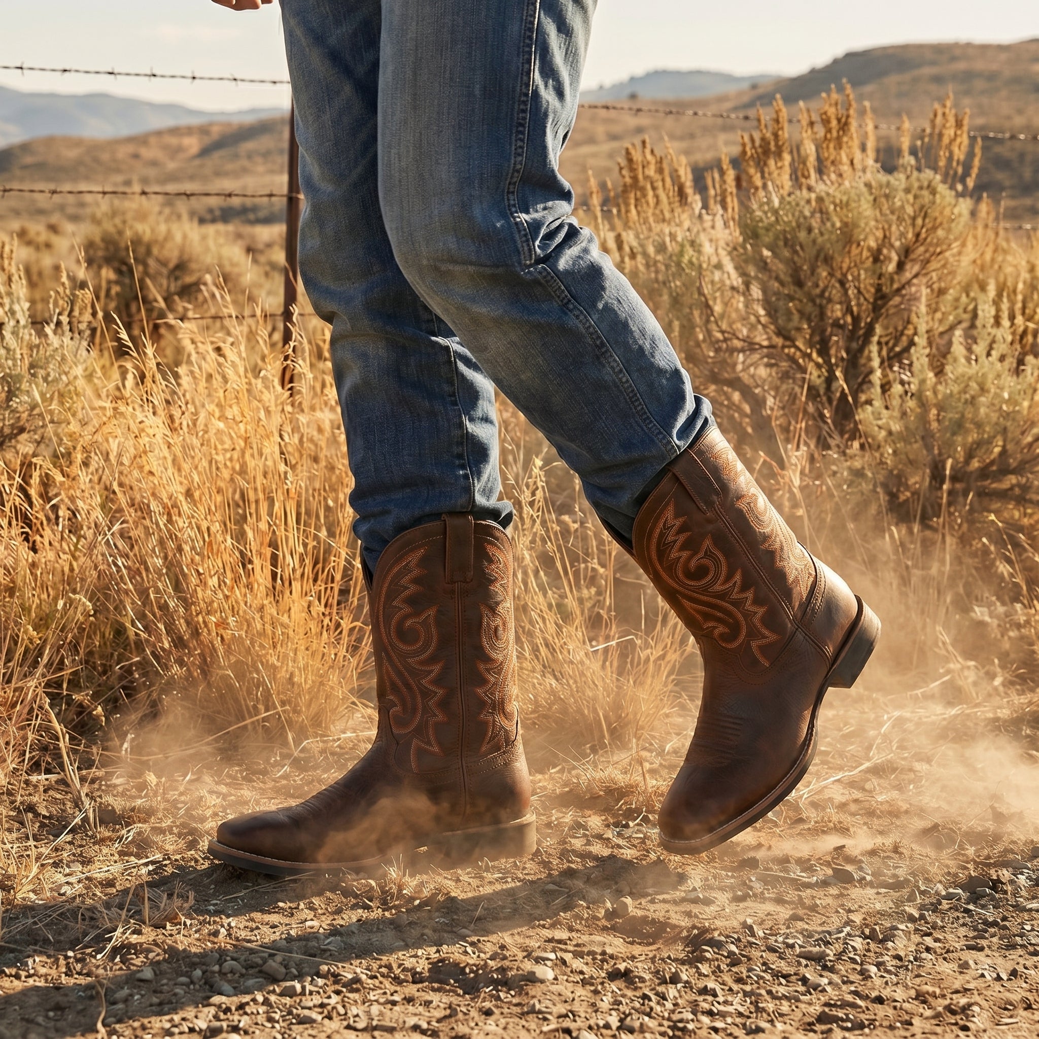 Matthew - Men's Embroidered Western Cowboy Boots - Boots - Brown - Taylor & Bennett