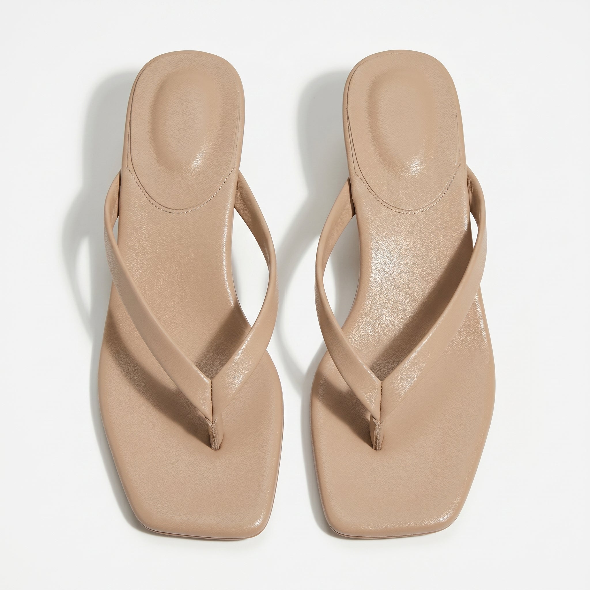 Megan - Women's Minimalist Thong Kitten Heeled Sandals - Shoes - Tan - Taylor & Bennett