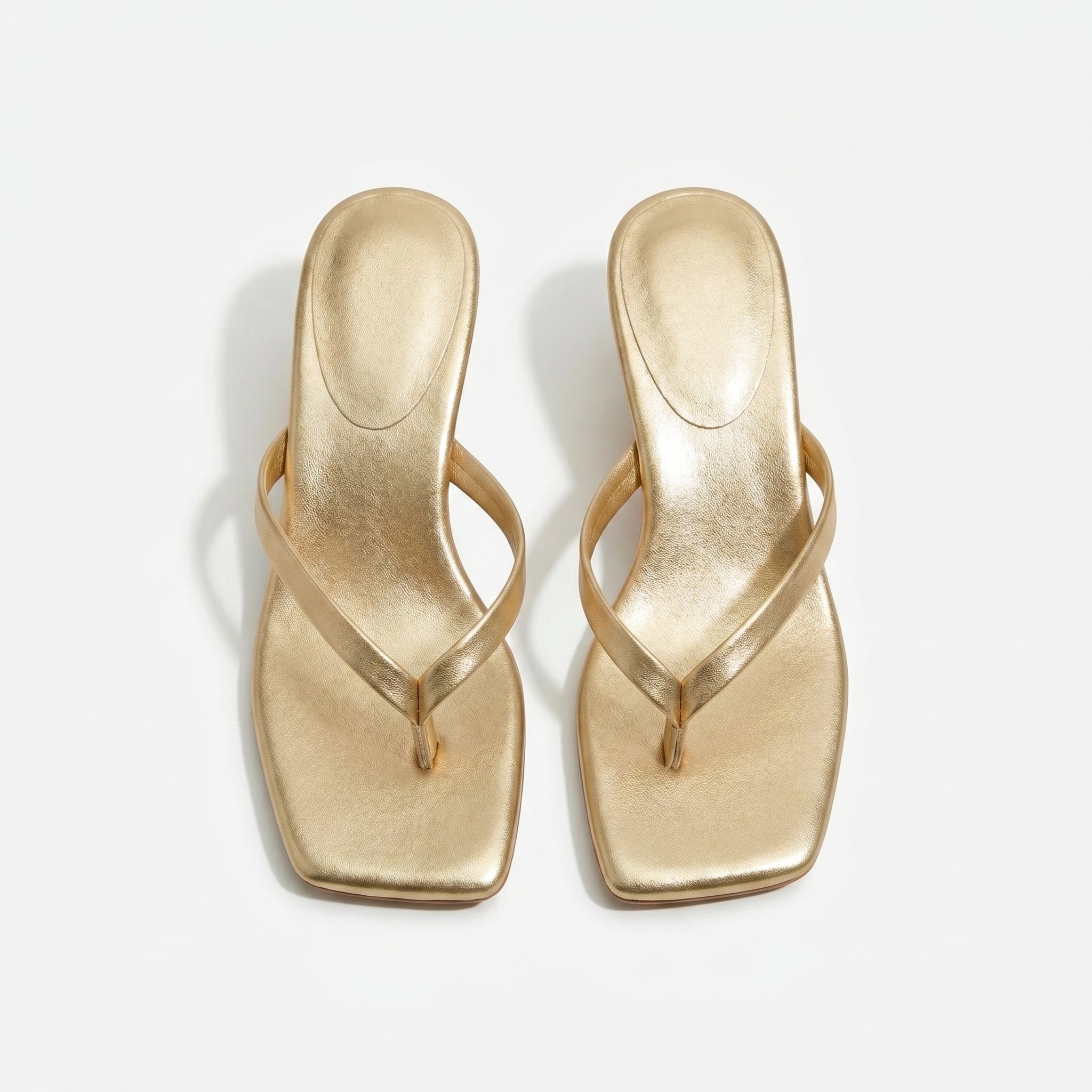 Megan - Women's Minimalist Thong Kitten Heeled Sandals - Shoes - Gold - Taylor & Bennett
