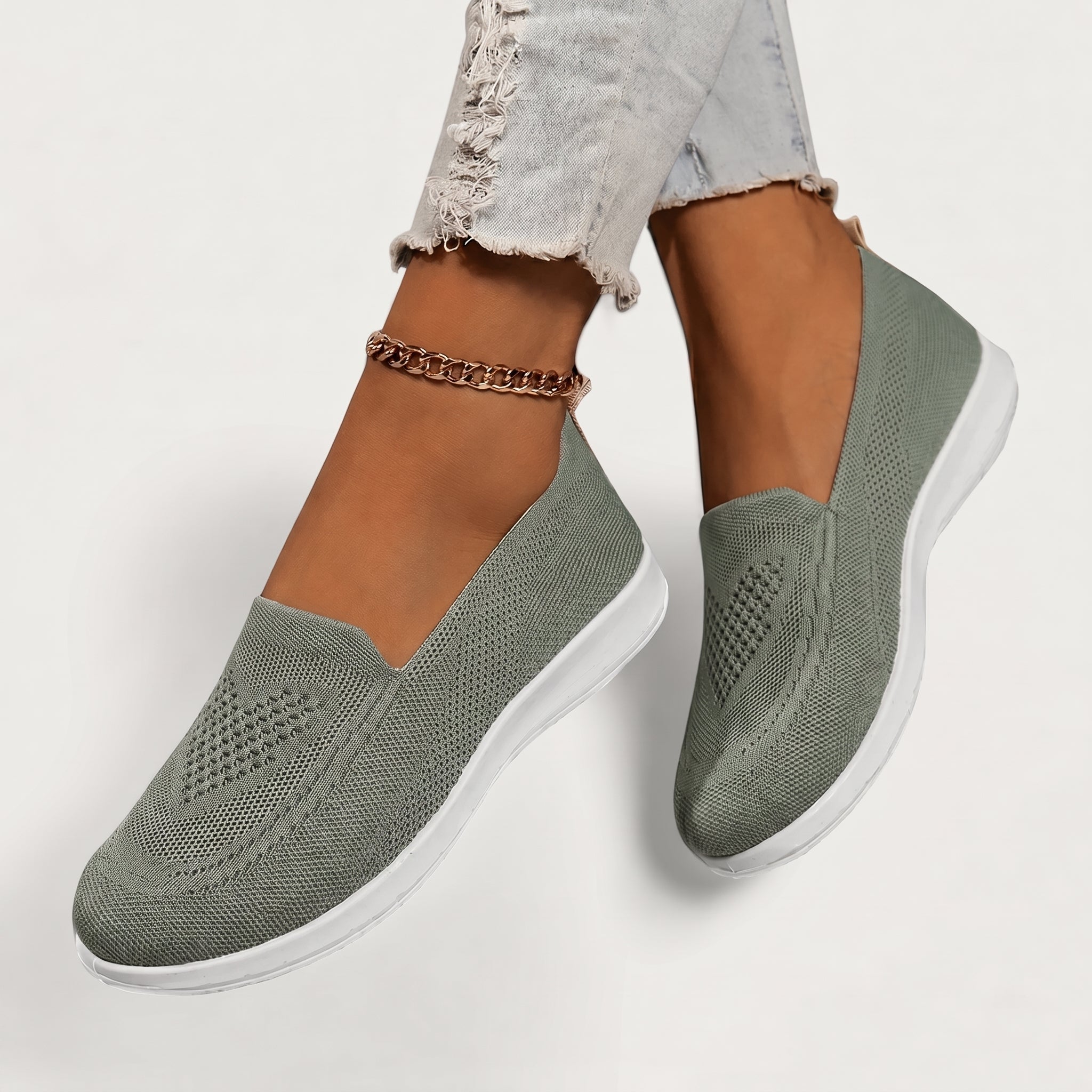 Mia - Women's Lightweight Slip-on Shoes - Shoes - Green - Taylor & Bennett