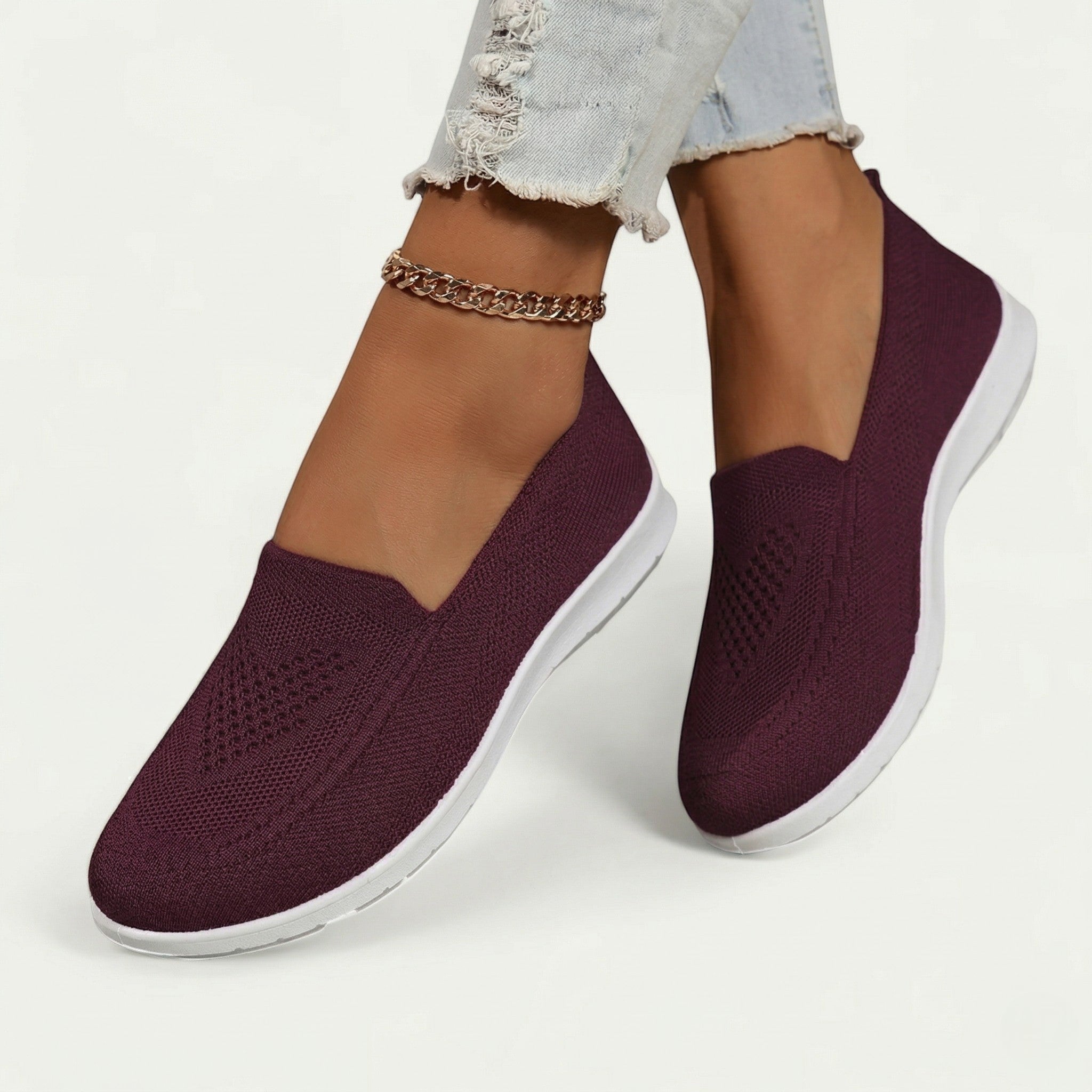 Mia - Women's Lightweight Slip - on Trainers - Shoes - Purple - Taylor & Bennett