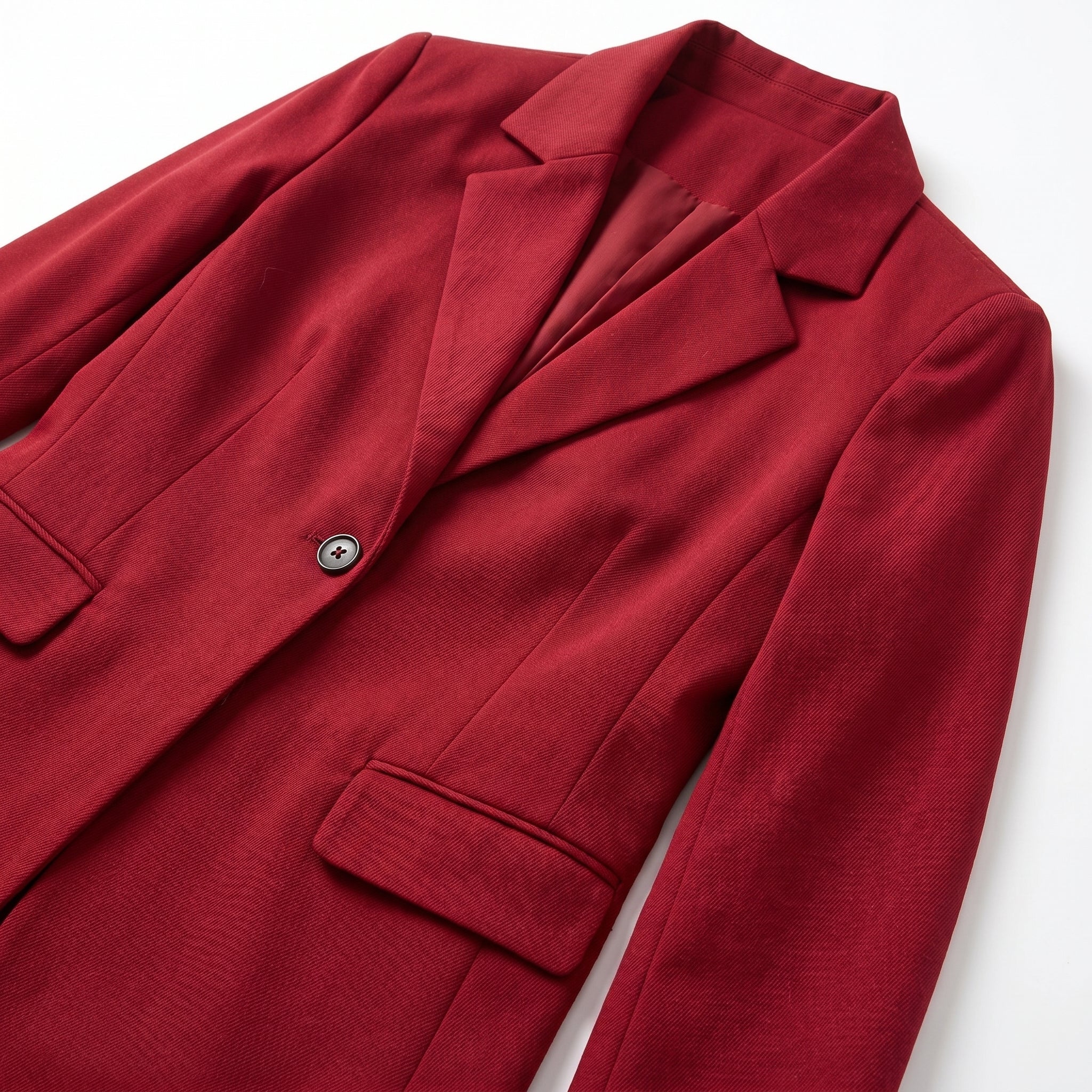 Mia - Women's Single Button Formal Blazer - Blazer - Dark Red - Taylor & Bennett