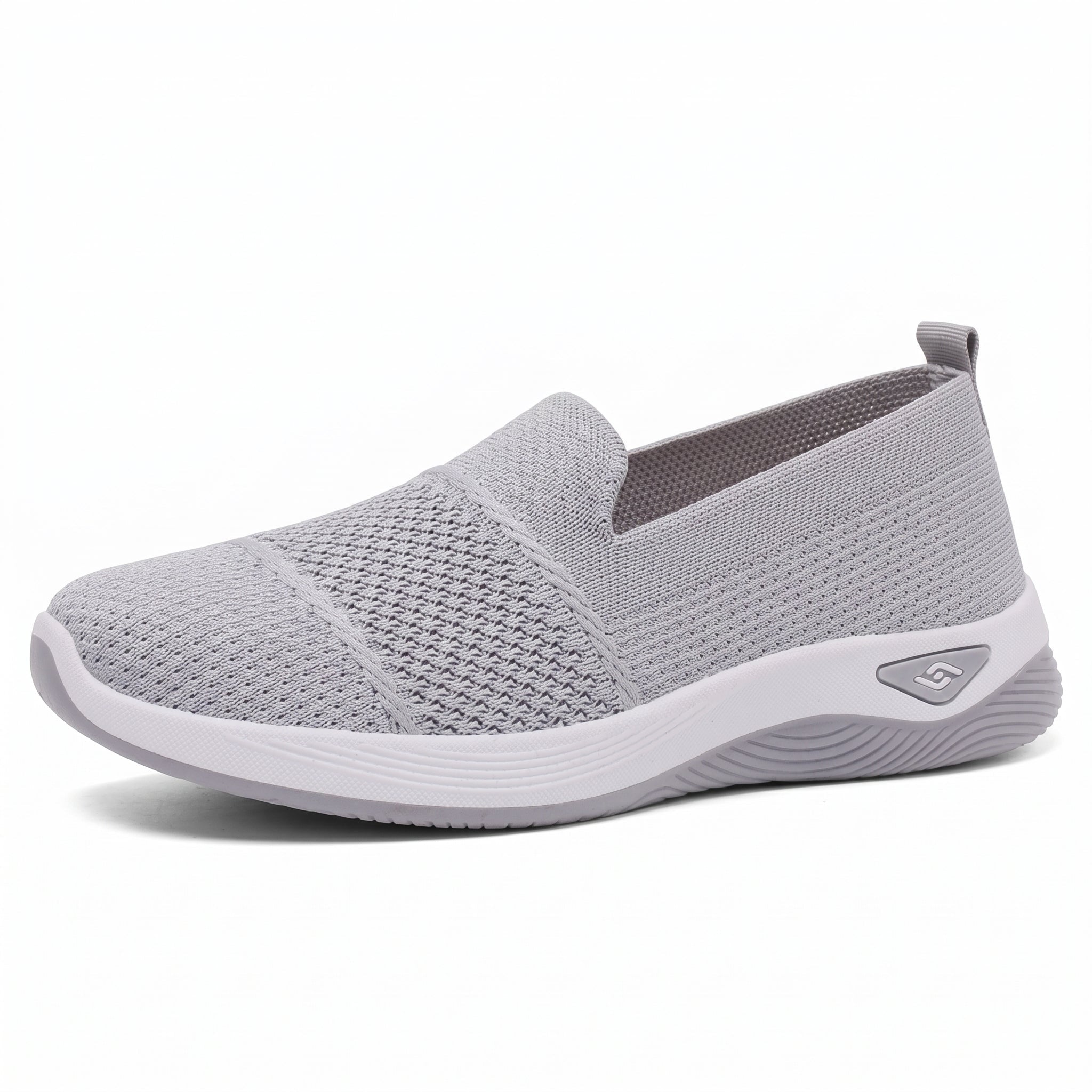 Monika - Women's Orthopaedic Cushioned Slip - On Trainers - Orthopaedic Shoes - Grey - Taylor & Bennett