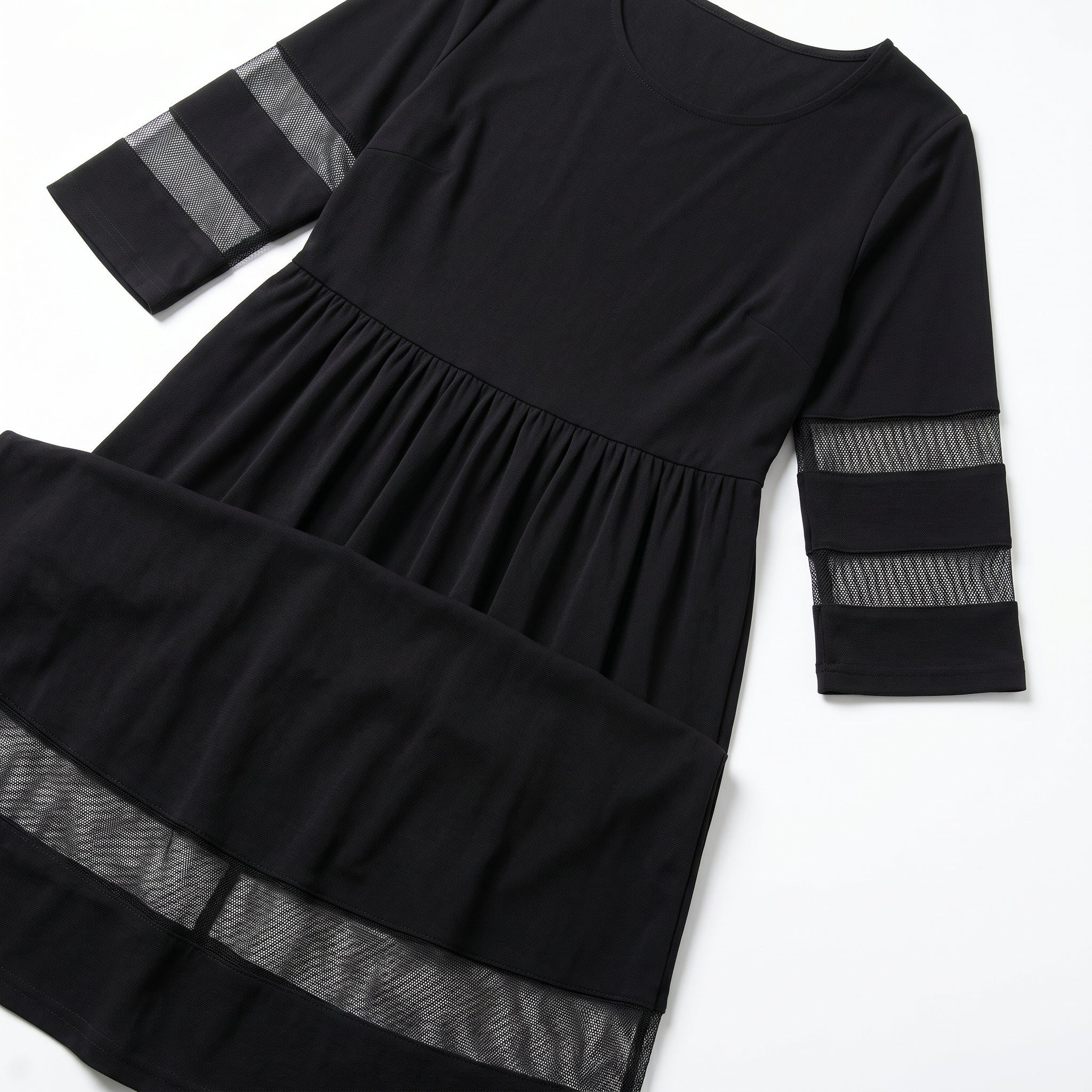 Nadia – Women's Summer Mesh Trim Maxi Dress - Maxi Dress - Black - Taylor & Bennett