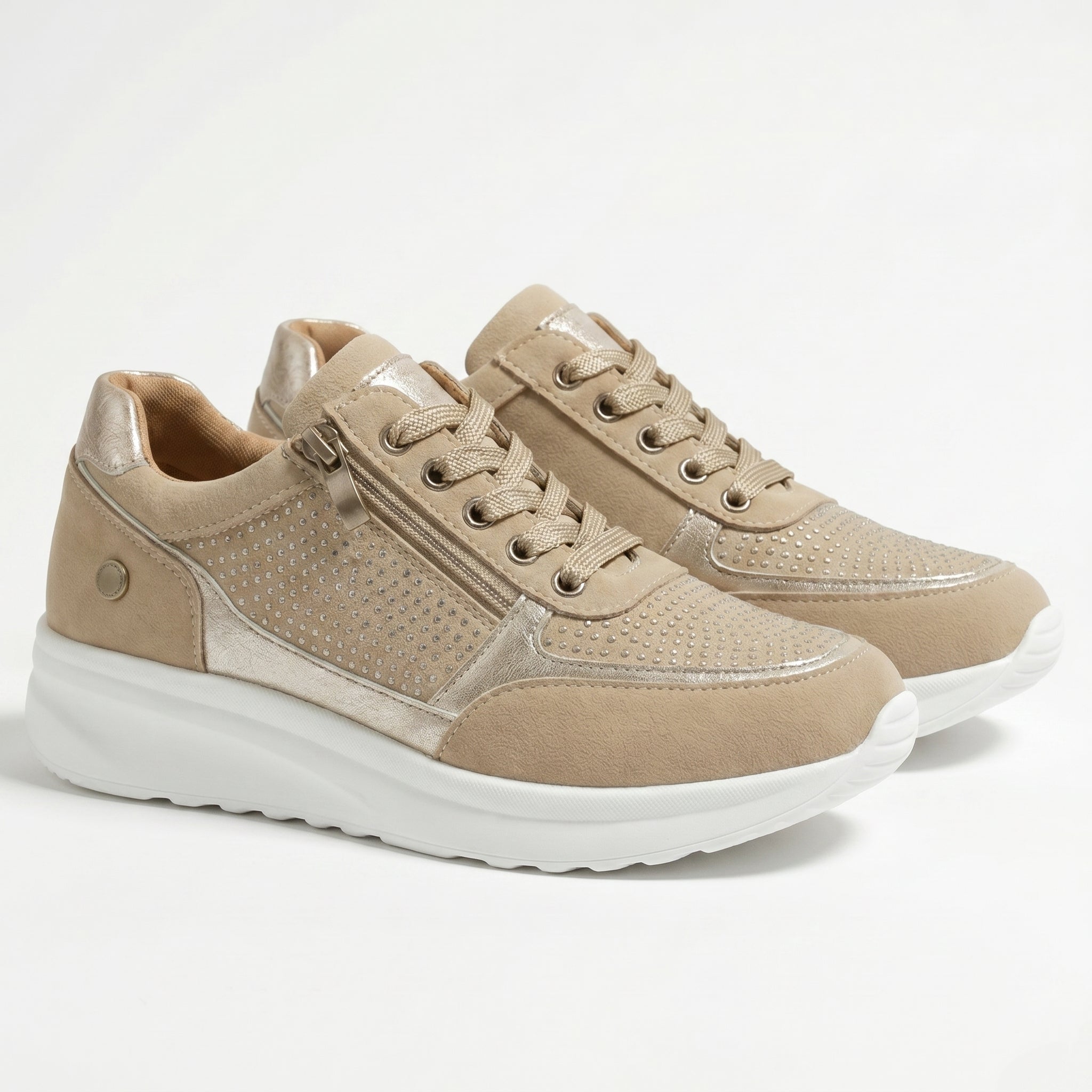 Naomi - Women's Orthopaedic Low - Top Walking Shoes - Orthopaedic Shoes - Apricot - Taylor & Bennett