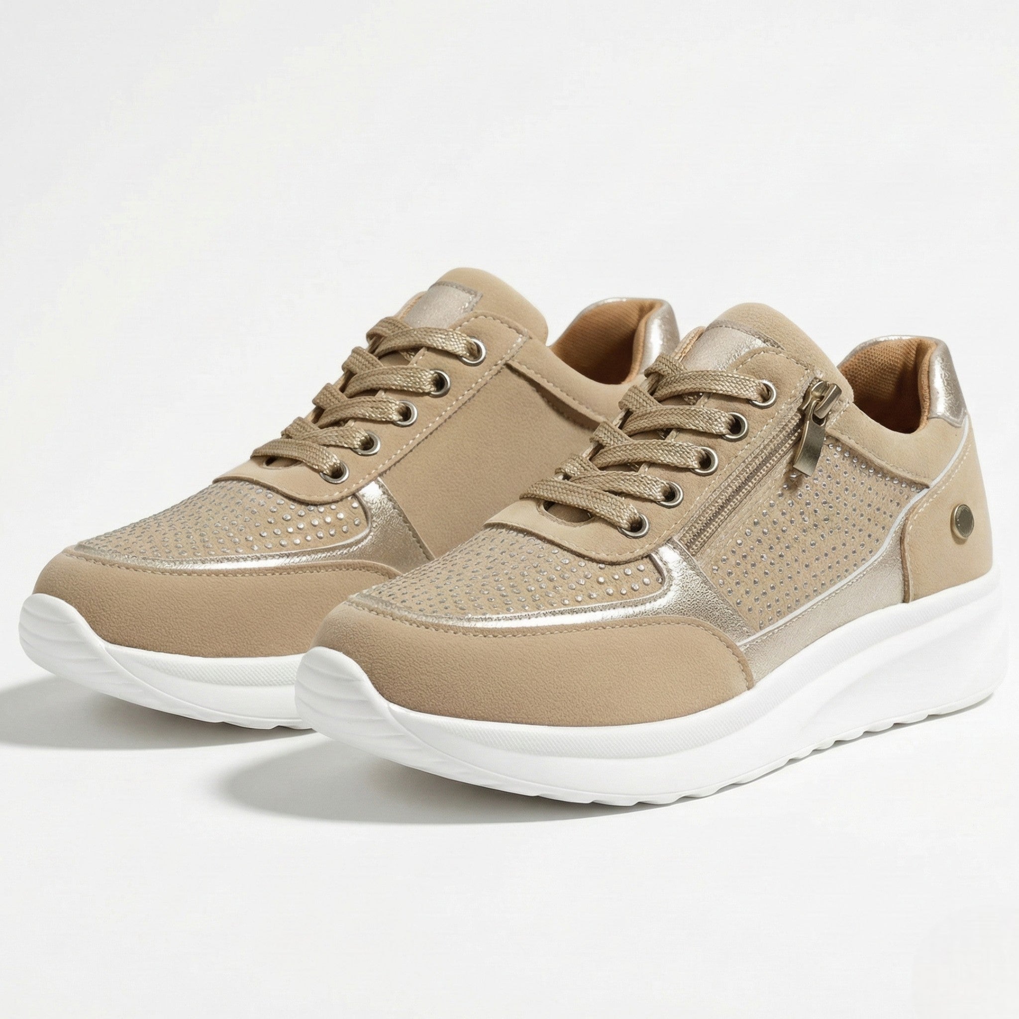 Naomi - Women's Orthopaedic Low - Top Walking Shoes - Orthopedic Shoes - Apricot - Taylor & Bennett