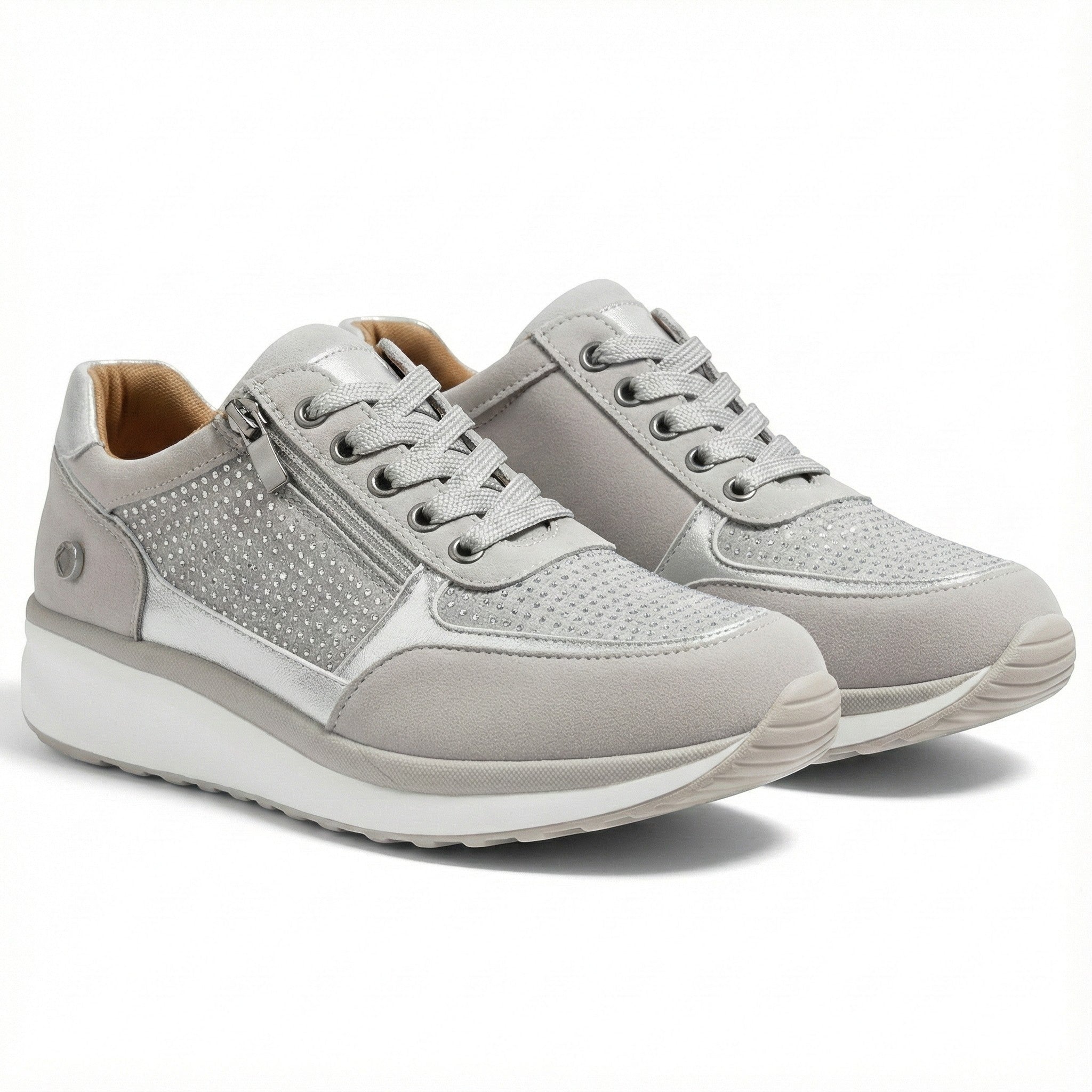 Naomi - Women's Orthopaedic Low - Top Walking Shoes - Orthopedic Shoes - Grey - Taylor & Bennett