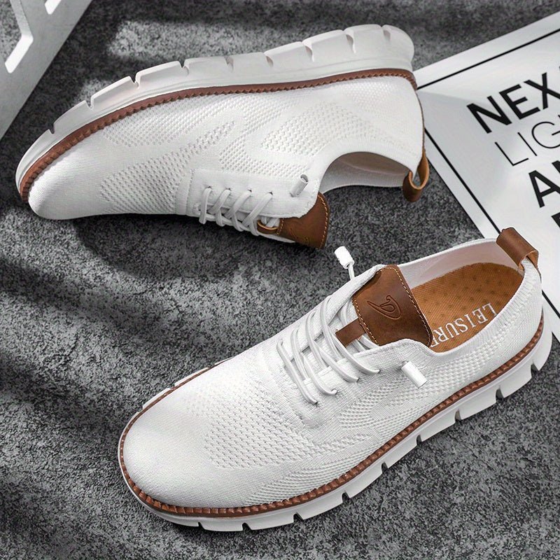 Nathan - Men's Lightweight Low - Top Trainers - Trainers - White - Taylor & Bennett