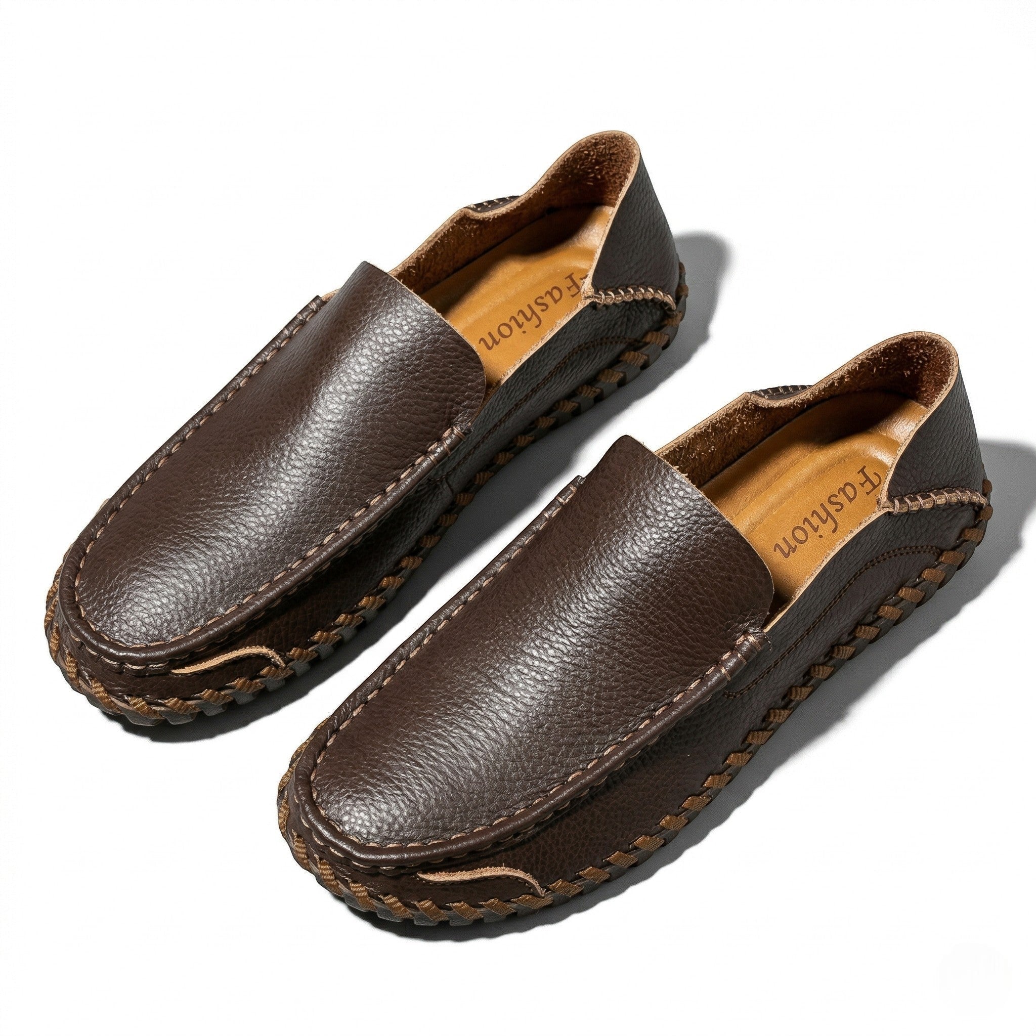 Nathan - Men's Slip - On Loafers - Loafers - Dark Brown - Taylor & Bennett