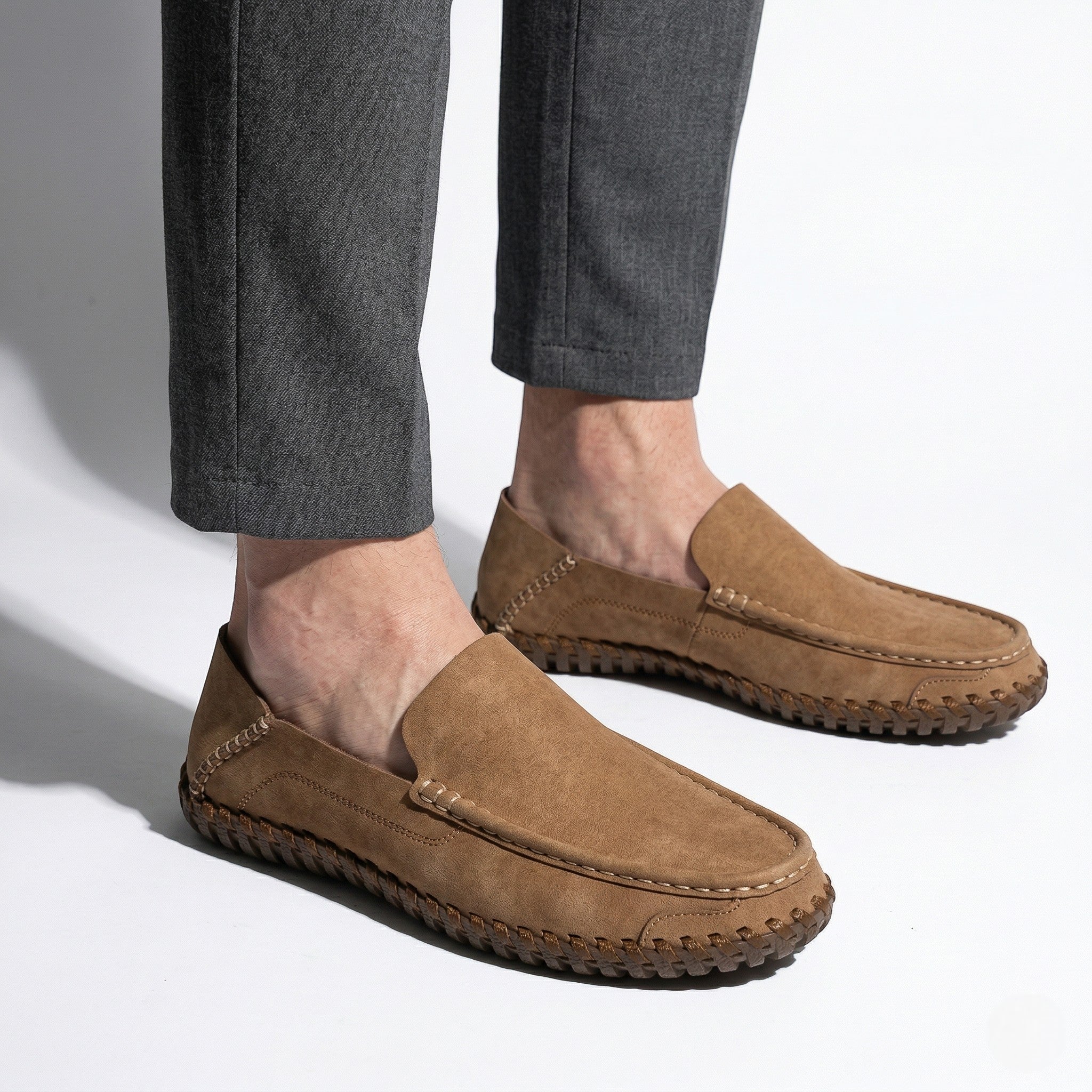 Nathan - Men's Slip - On Loafers - Loafers - Light Brown - Taylor & Bennett