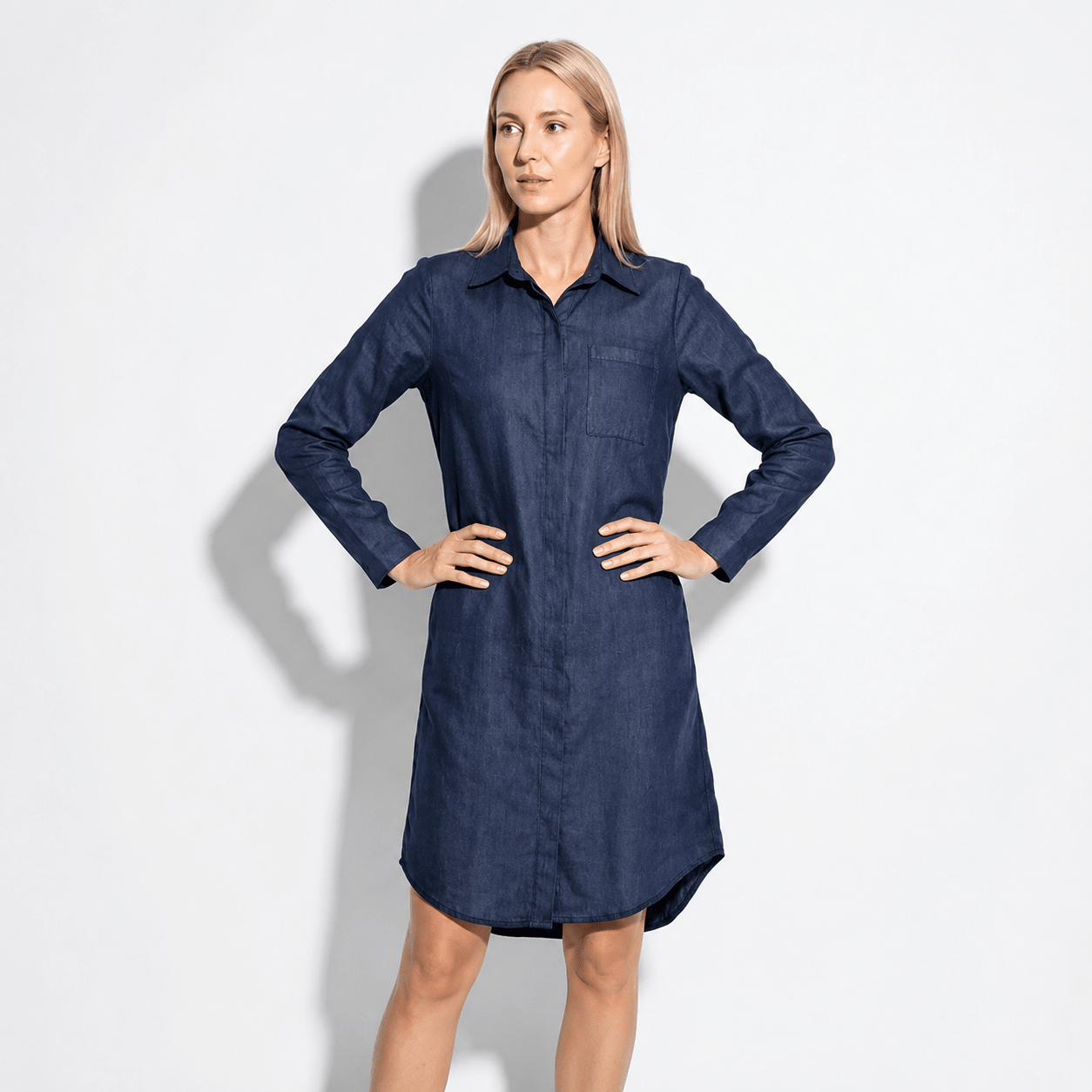 Nicole - Women's Summer Formal Midi Dress - Dress - Navy Blue - Taylor & Bennett