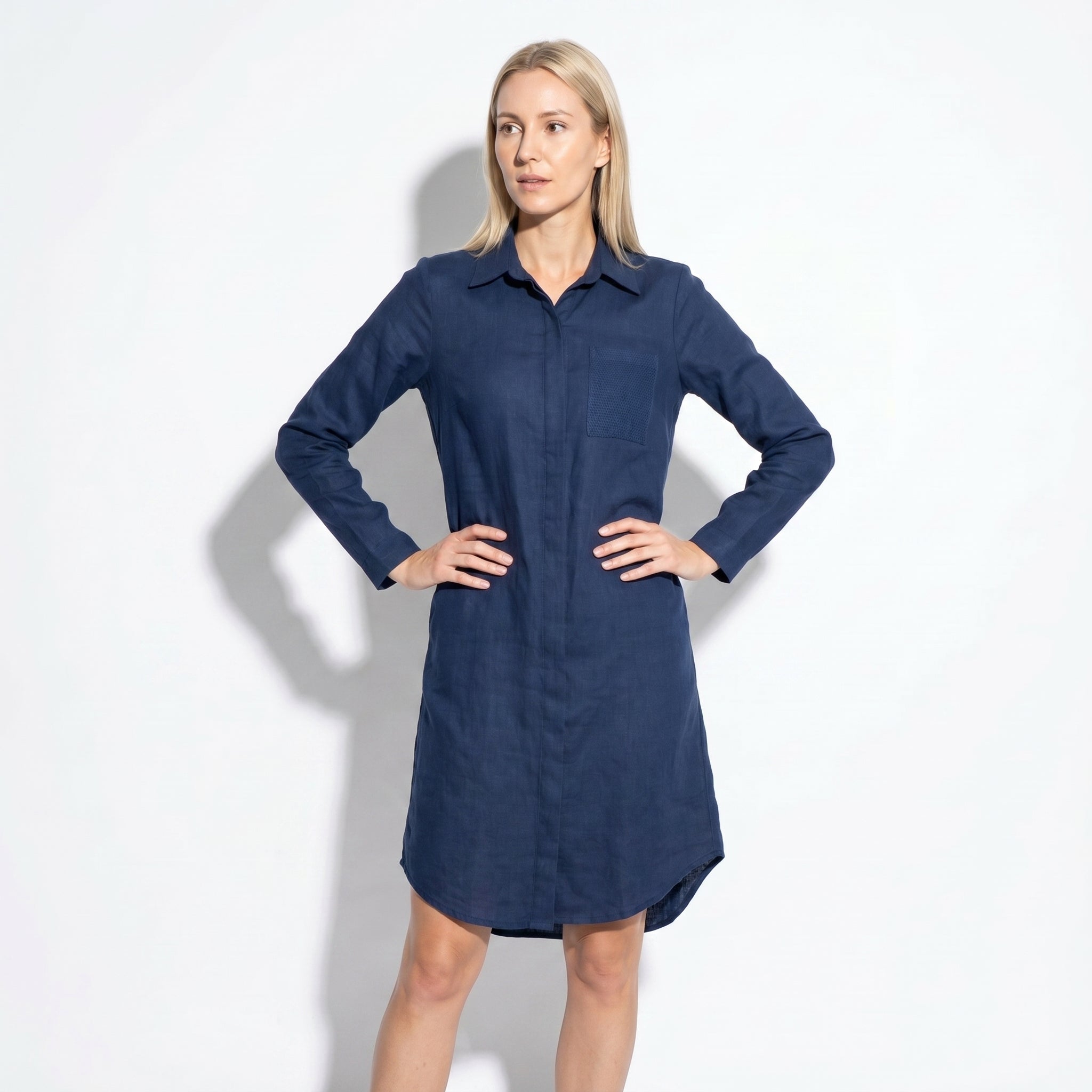 Nicole - Women's Summer Formal Midi Dress - Dress - Navy Blue - Taylor & Bennett