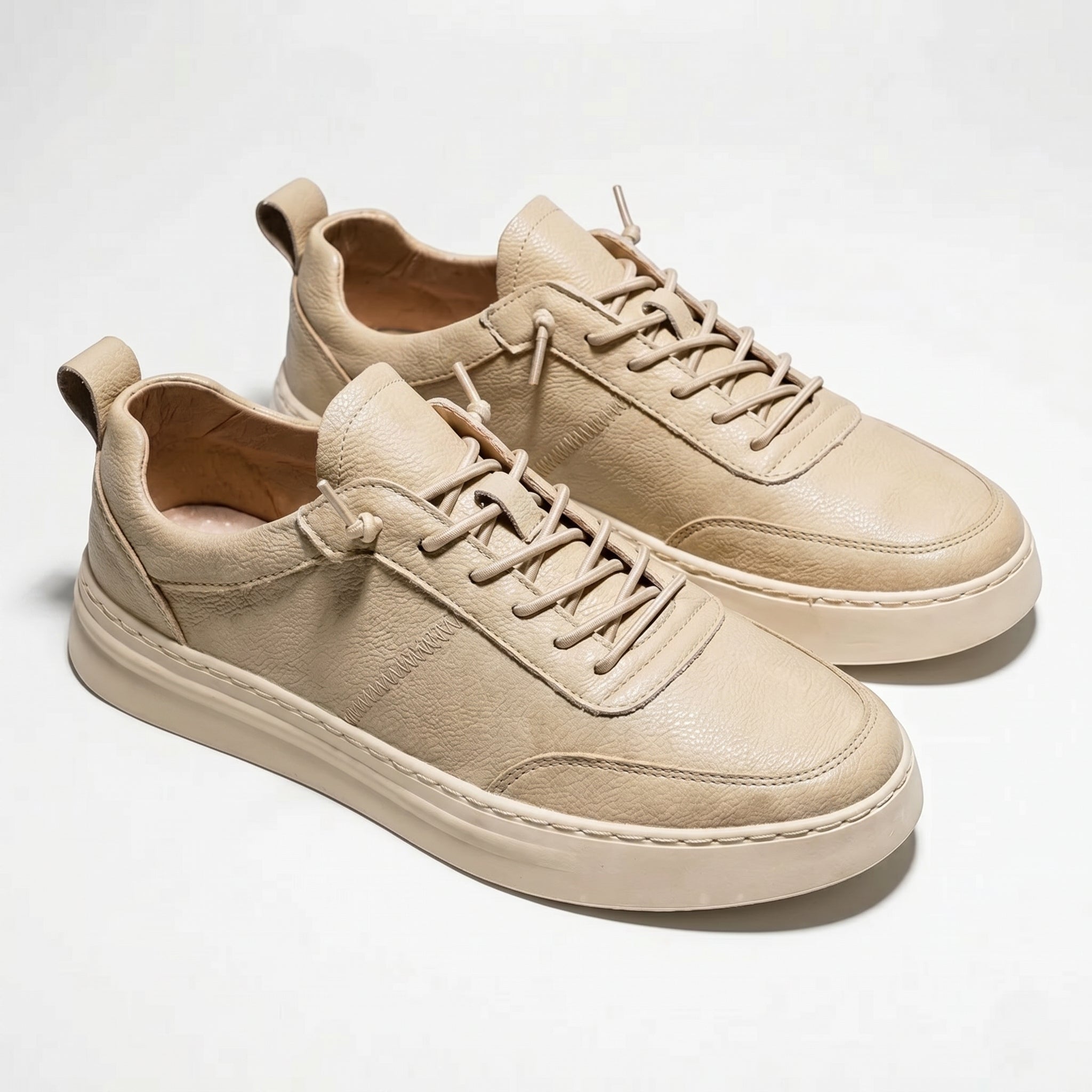 Noah - Men's Breathable Low - Top Trainers - Trainers - Beige - Taylor & Bennett