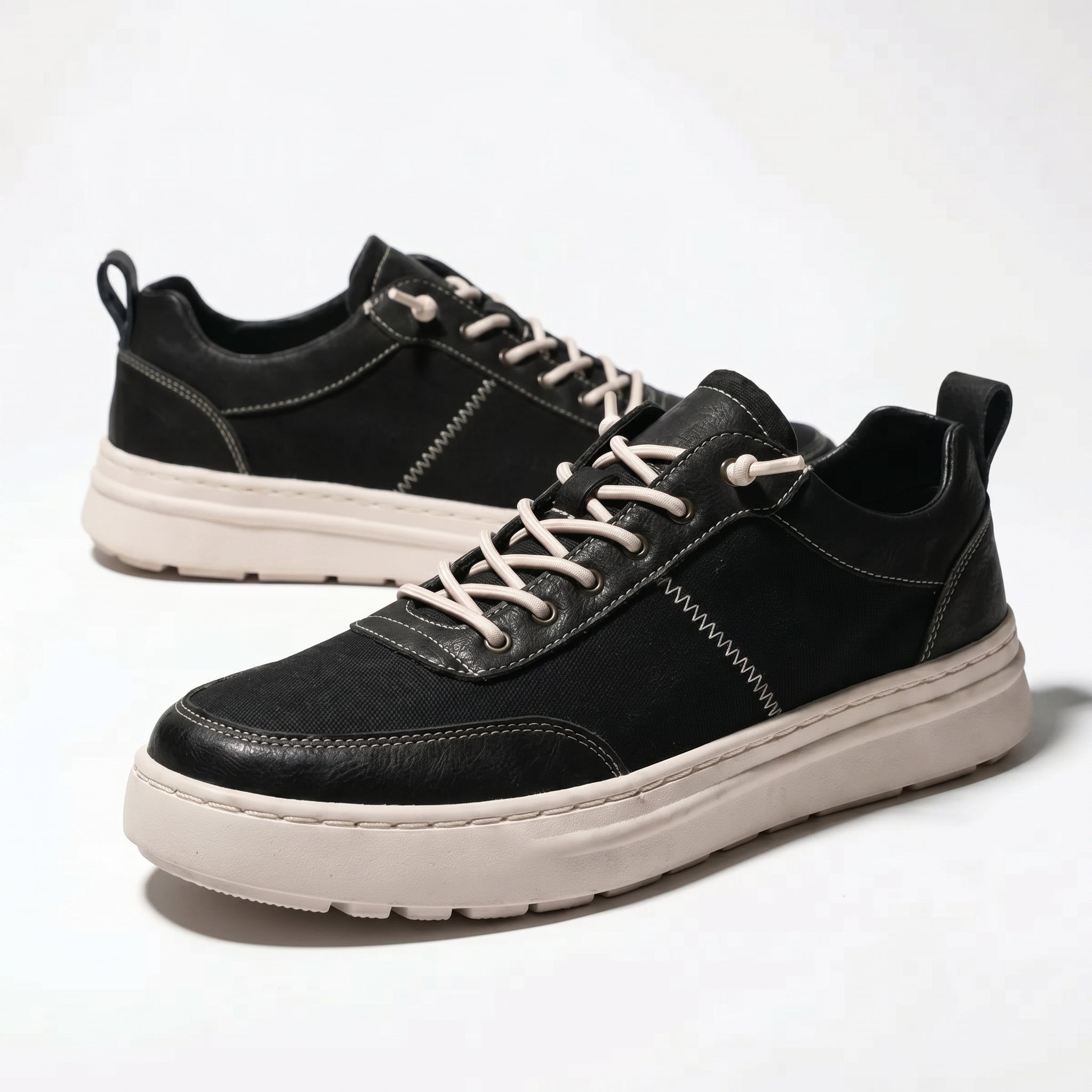 Noah - Men's Breathable Low - Top Trainers - Trainers - Black - Taylor & Bennett