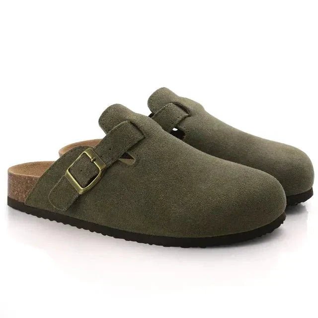 Nora - Women's Clogs with Buckle Strap - Sandals - Green - Taylor & Bennett