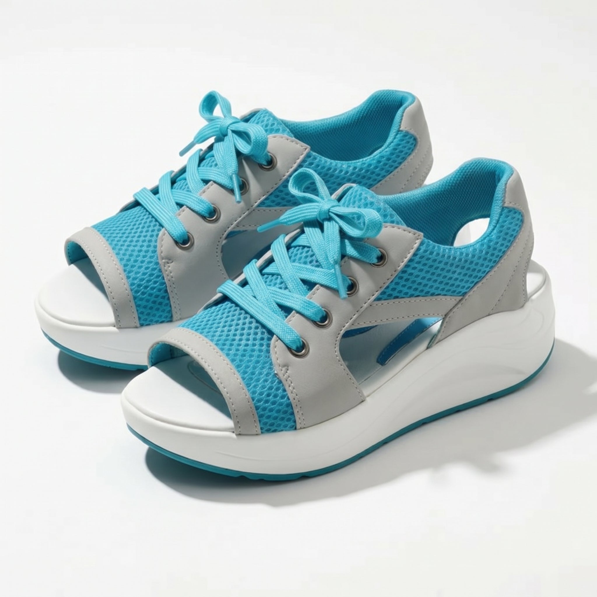 Nyla - Women's Open Toe Platform Sandals - Sandal - Blue - Taylor & Bennett