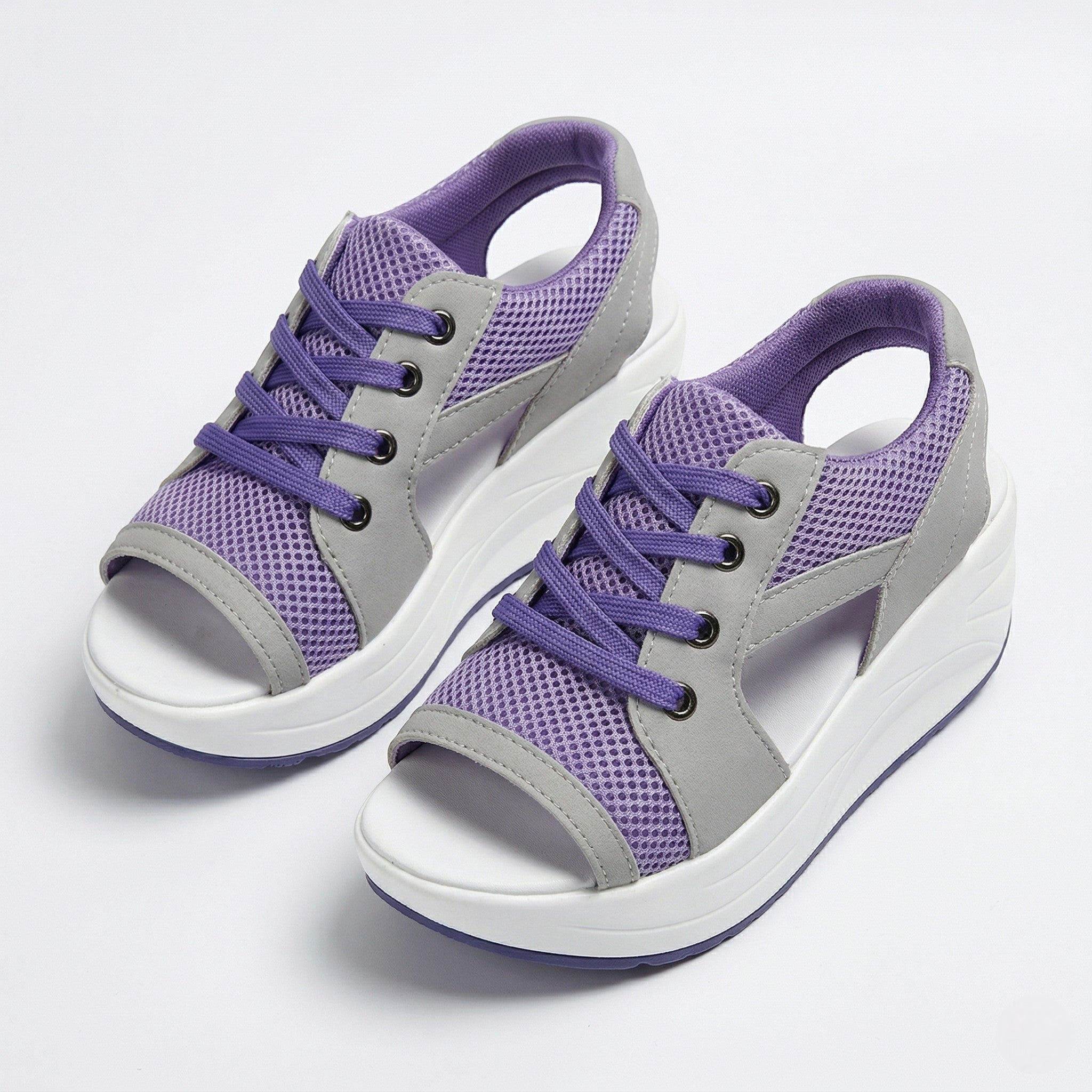 Nyla - Women's Open Toe Platform Sandals - Sandal - Purple - Taylor & Bennett