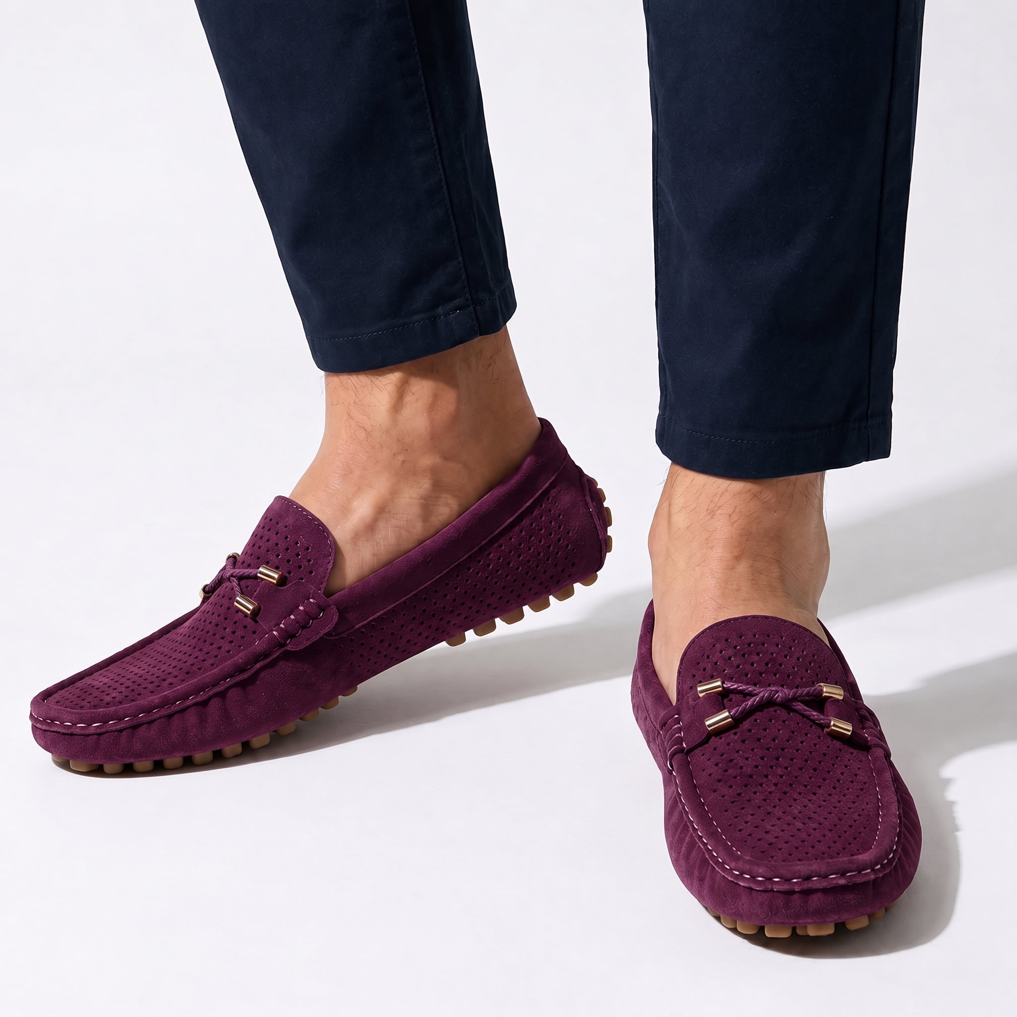 Oliver - Men's Breathable Slip-On Loafer Shoes - Flats - Burgundy - Taylor & Bennett