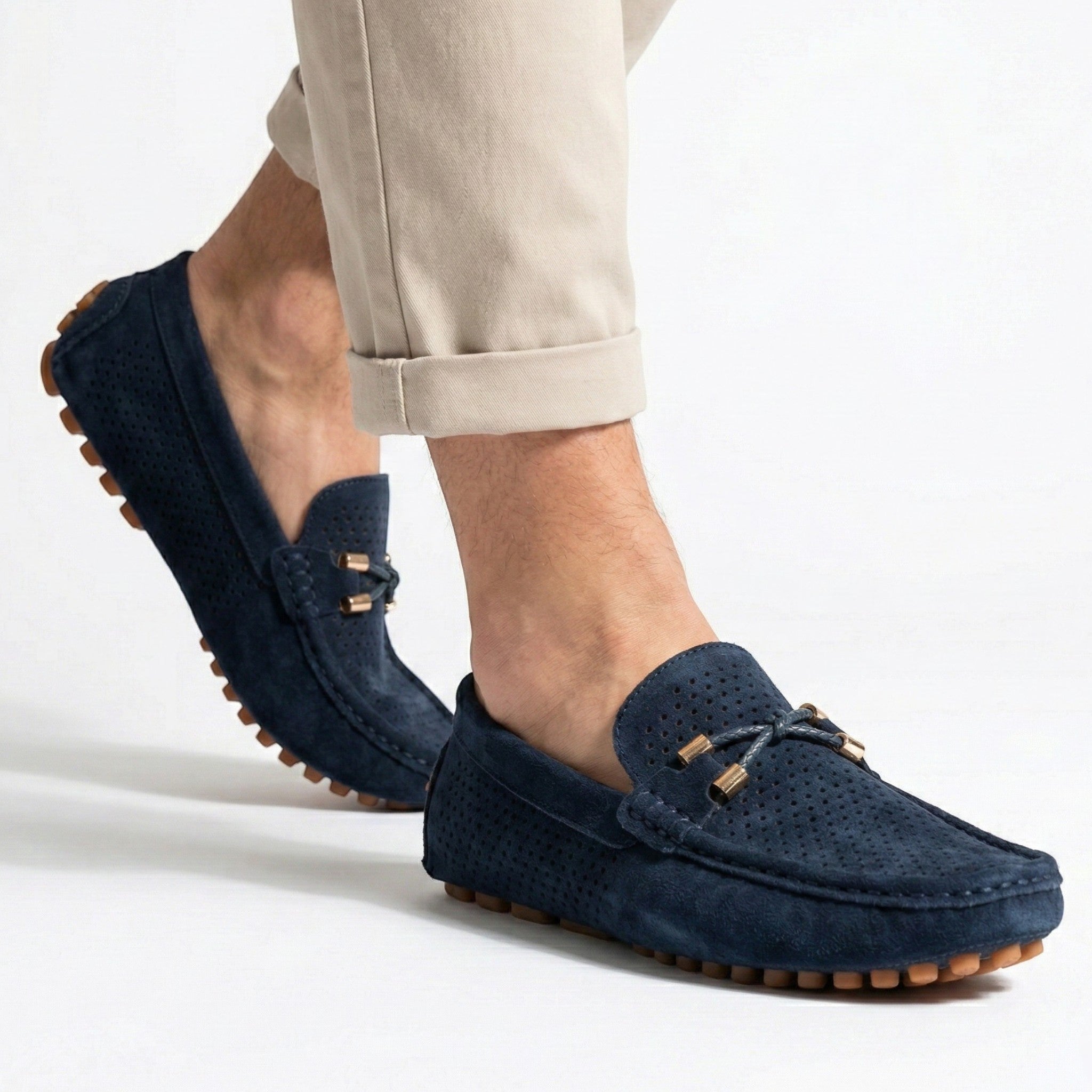 Oliver - Men's Breathable Slip - On Loafer Shoes - Loafers - Blue - Taylor & Bennett