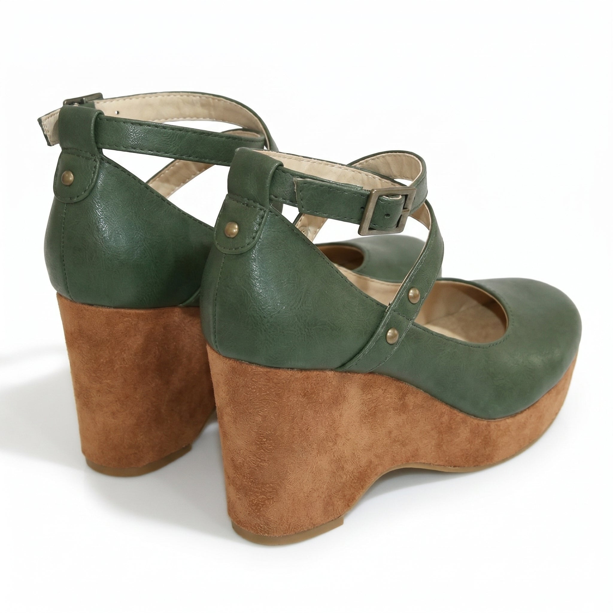 Olivia - Women's Chunky Heel Sandals - Sandal - Green - Taylor & Bennett