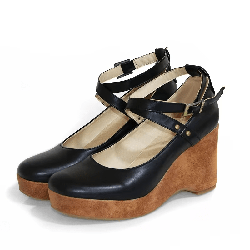 Olivia - Women's Chunky Mary Jane Heels - Sandal - Black - Taylor & Bennett