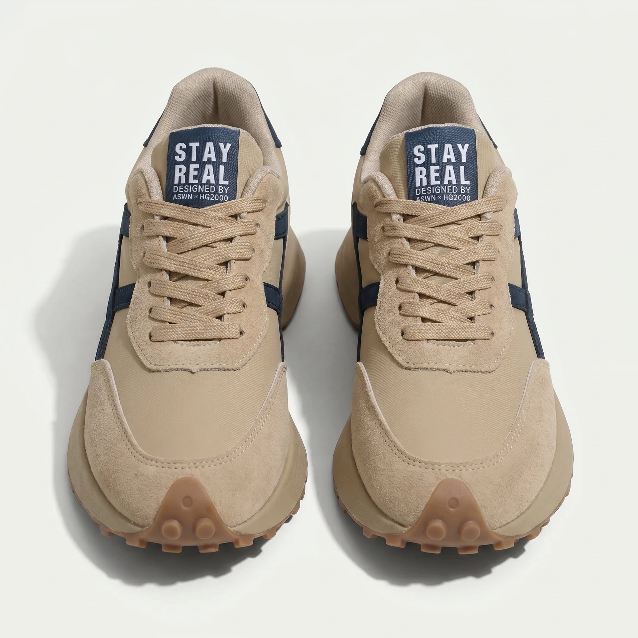 Olivia - Women's Chunky Sole Trainers - Trainers - Beige - Taylor & Bennett