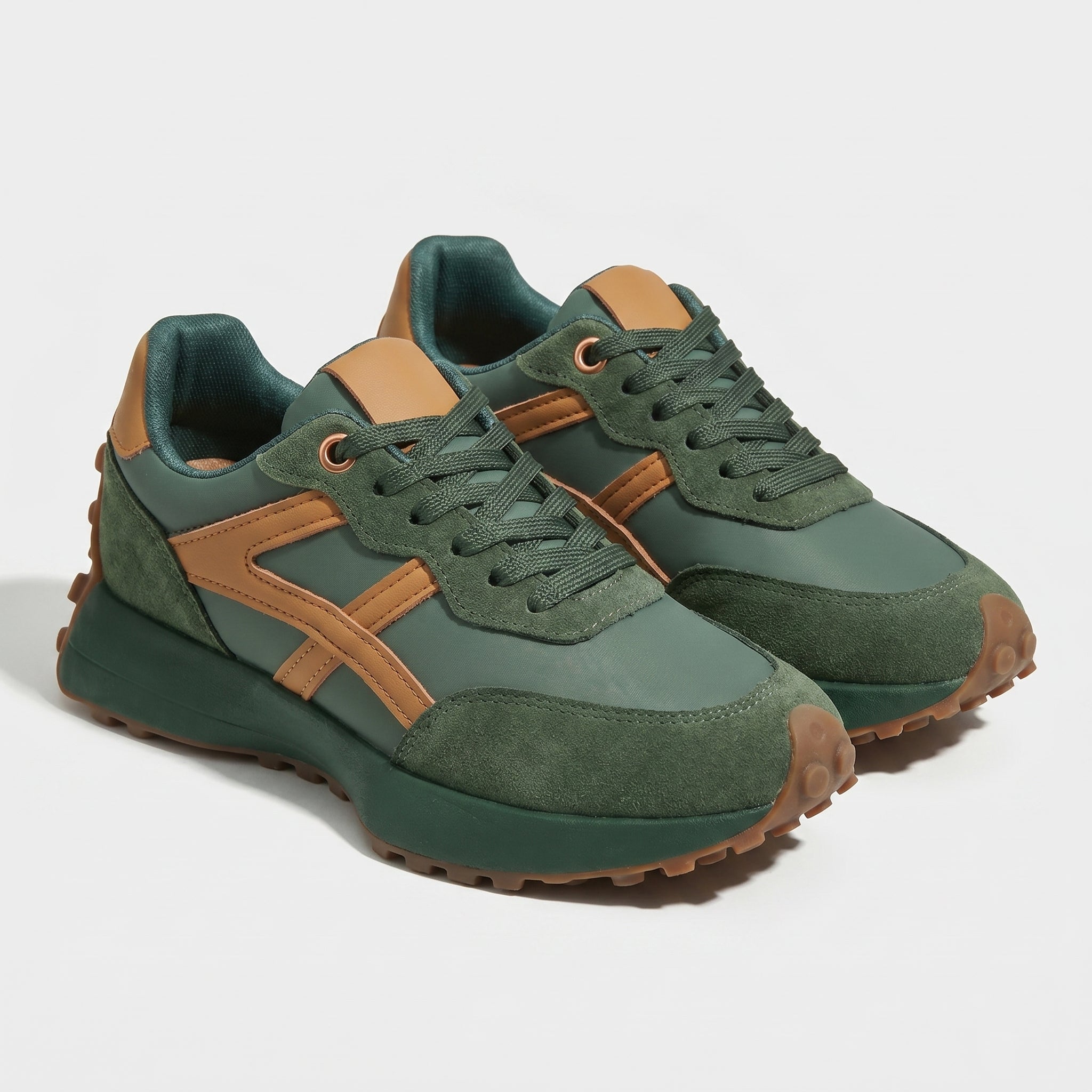 Olivia - Women's Chunky Sole Trainers - Trainers - Green - Taylor & Bennett