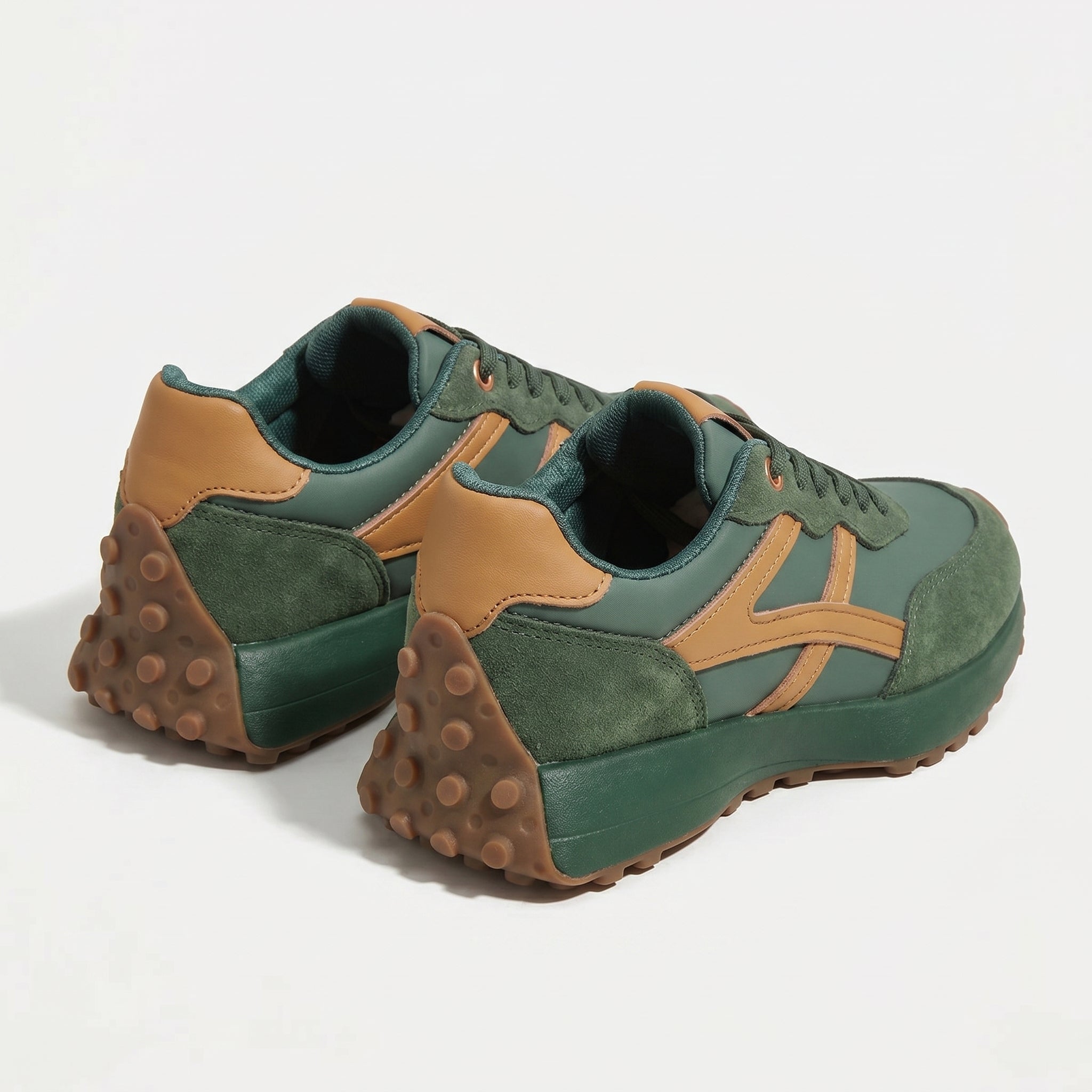 Olivia - Women's Chunky Sole Trainers - Trainers - Green - Taylor & Bennett