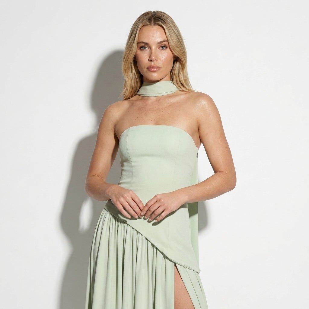 Olivia - Women's Elegant Evening Maxi Dress - Maxi Dress - Mint Green - Taylor & Bennett