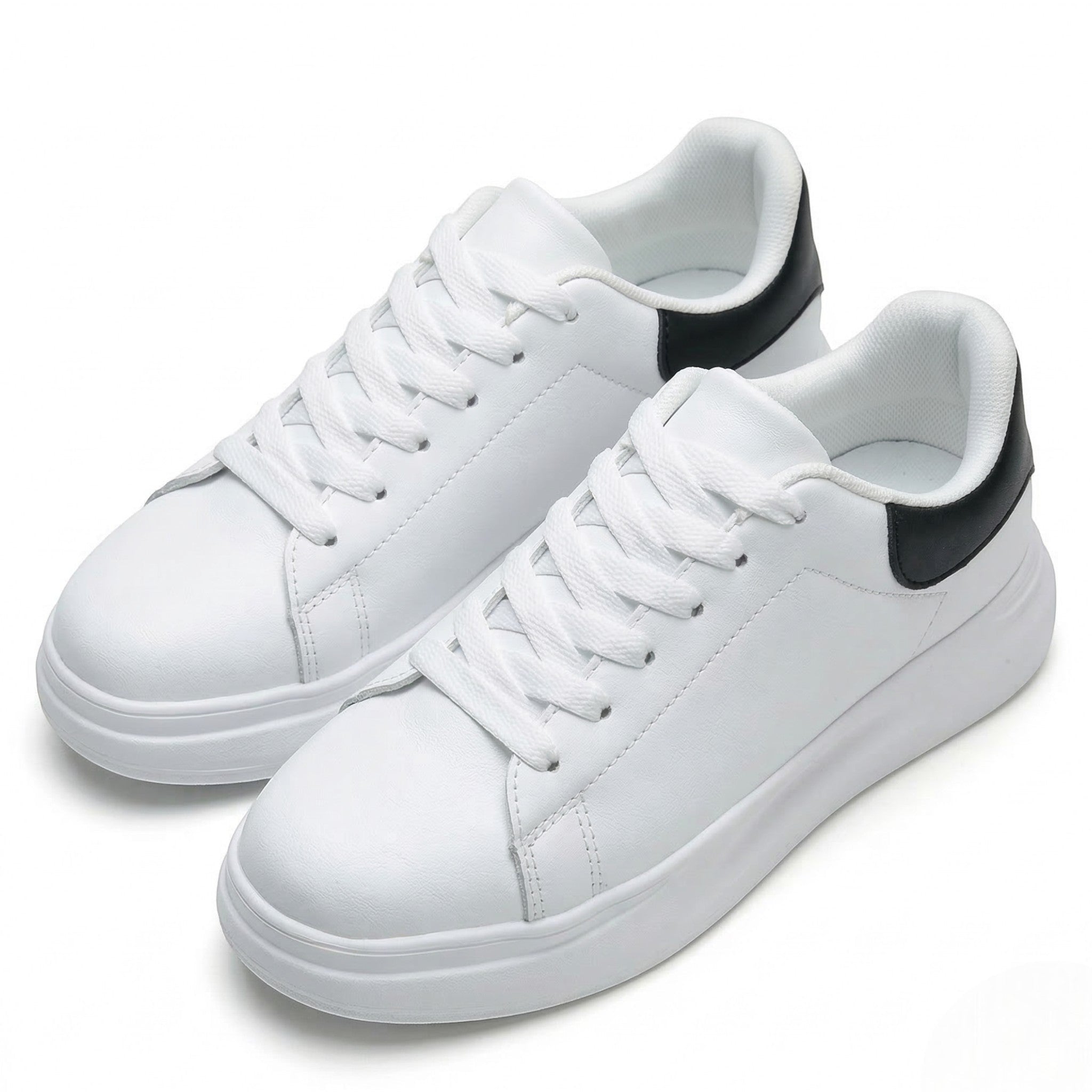 Olivia - Women's Supportive Trainers with Cushioned Sole - Trainers - White and Black - Taylor & Bennett