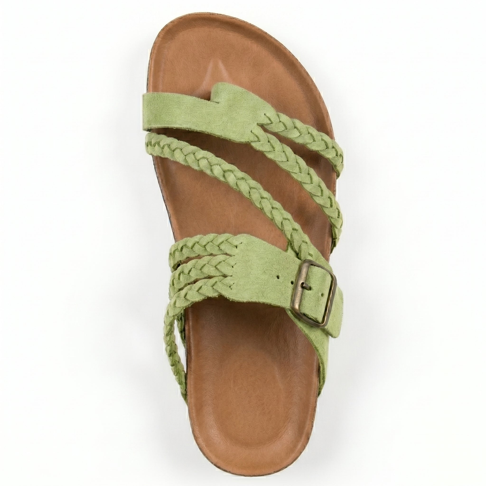 Paula - Women's Summer Braided Flat Sandals - Sandal - Green - Taylor & Bennett