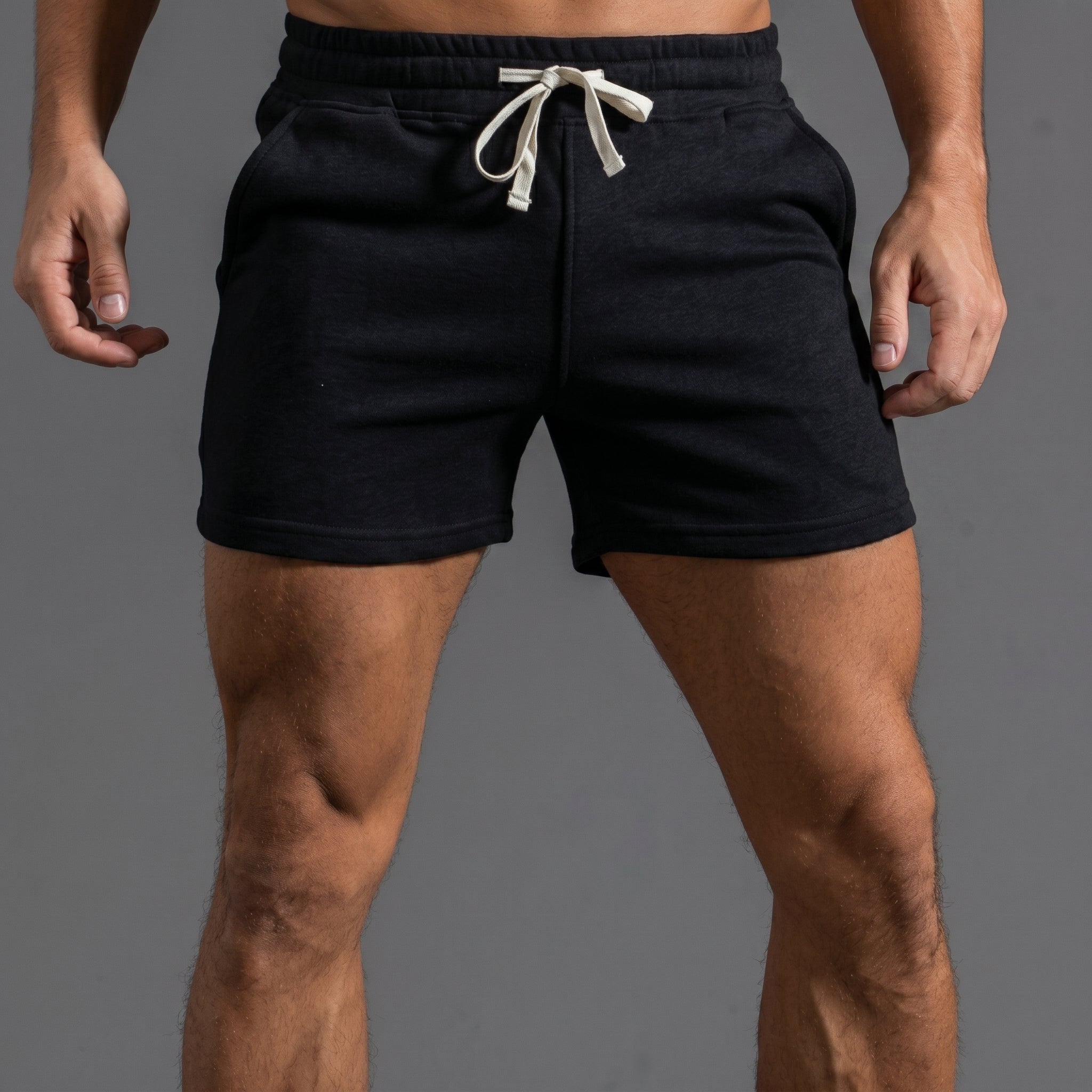 Philipp - Men's Summer Slim Fit Drawstring Sweat Shorts - Shorts - Black - Taylor & Bennett