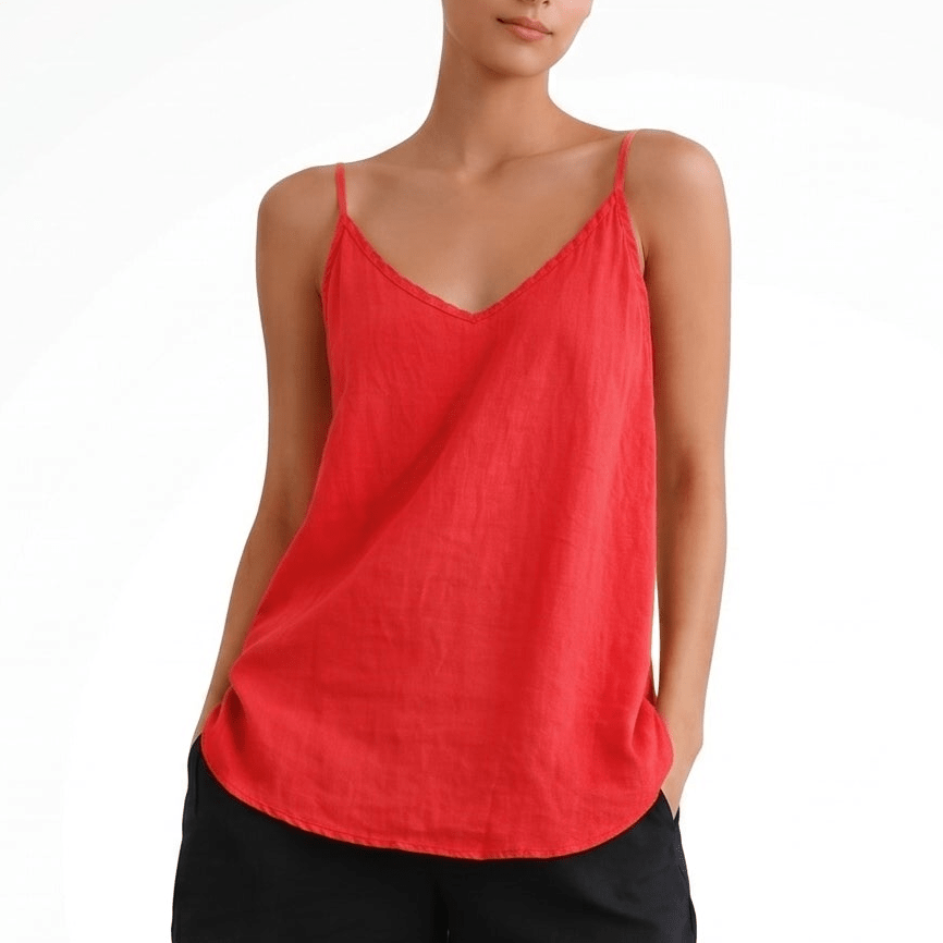 Phoebe - Women's Relaxed Spaghetti Strap Cami Top - Women Top - Red - Taylor & Bennett