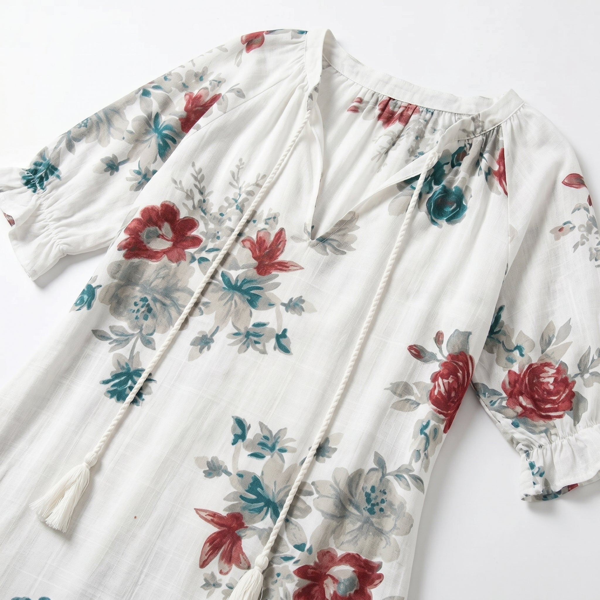 Riley - Women's Summer V - Neck Maxi Dress - Dress - White - Taylor & Bennett