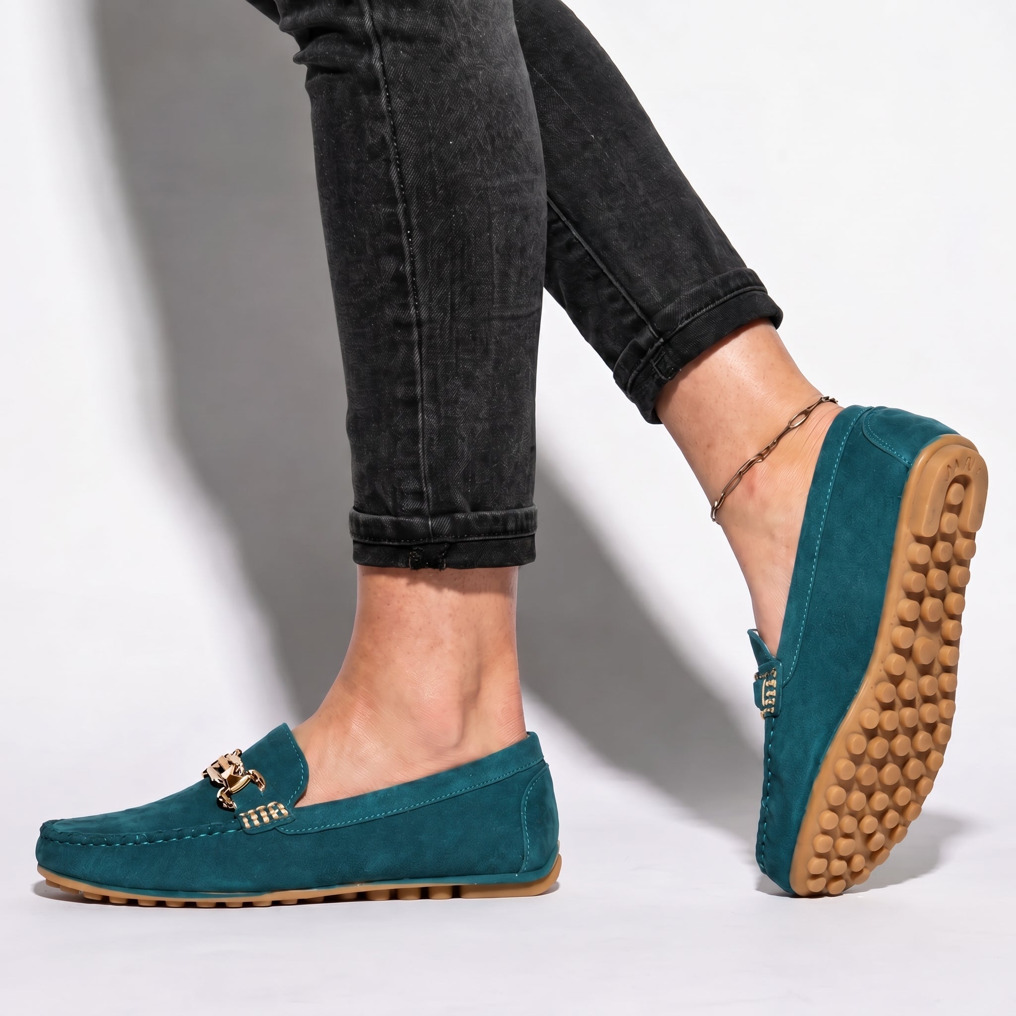 Roselyn - Women's Round Toe Orthopaedic Loafers - Loafers - Pine Green - Taylor & Bennett