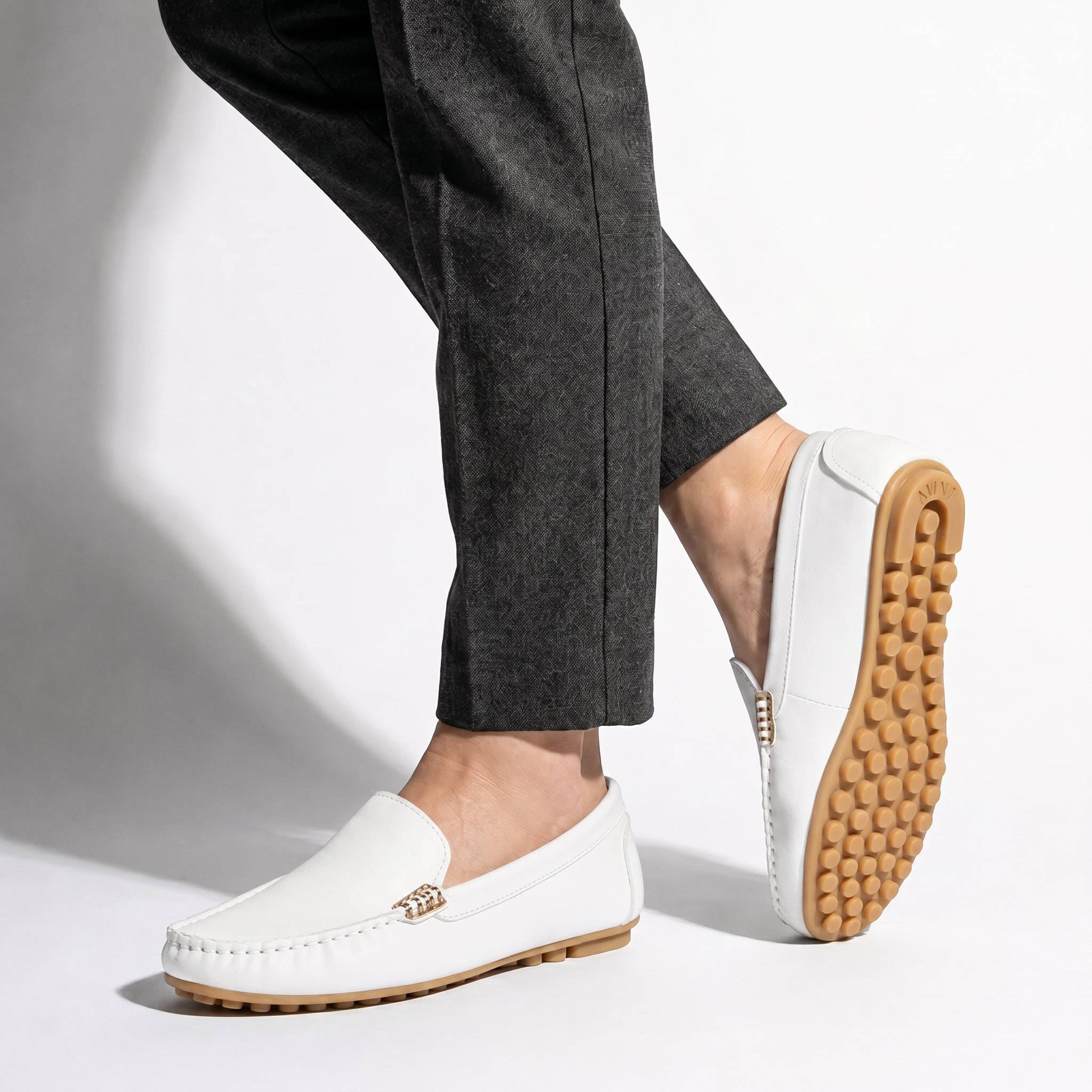 Roselyn - Women's Round Toe Orthopaedic Loafers - Loafers - White - Taylor & Bennett
