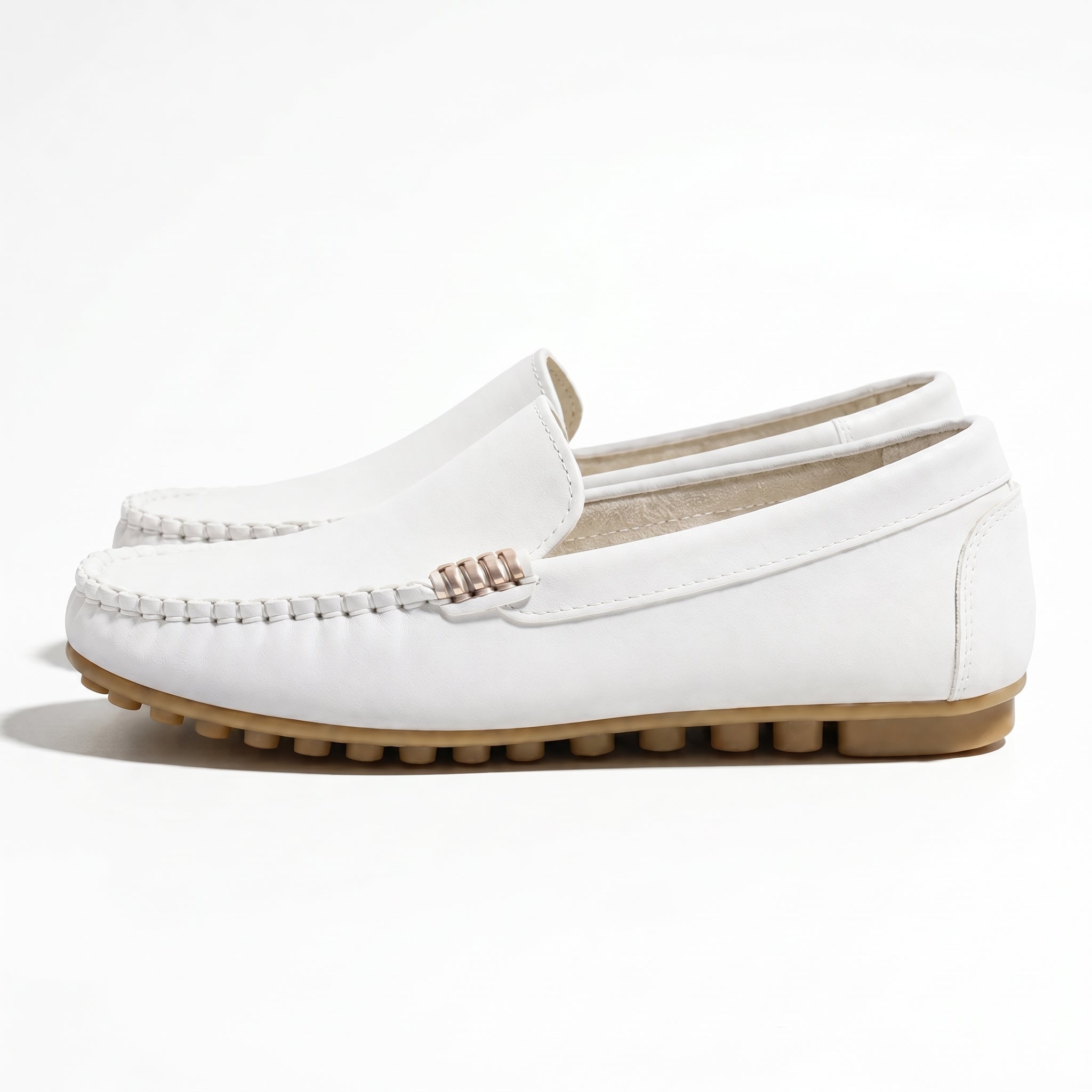 Roselyn - Women's Round Toe Orthopaedic Loafers - Loafers - White - Taylor & Bennett