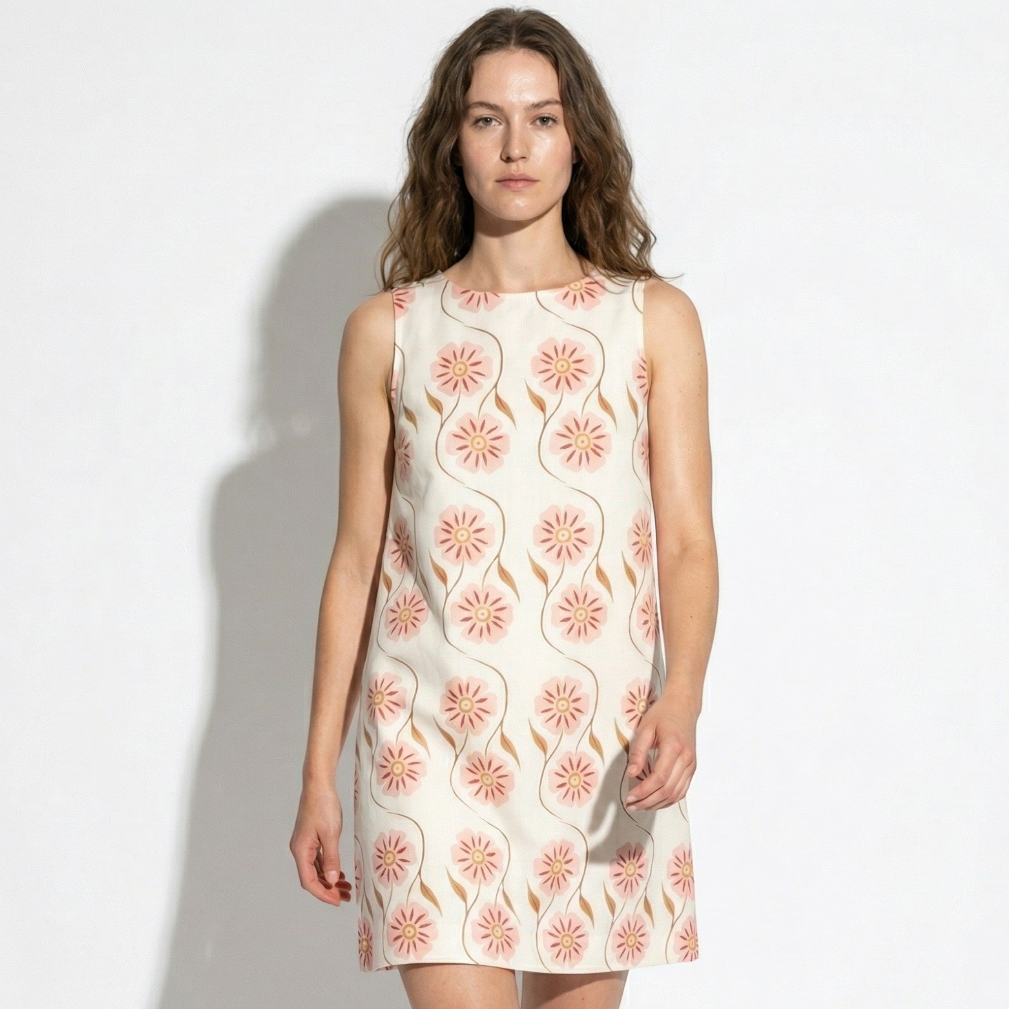 Rosie - Women's Floral Print Mini Dress - Mini Dress - White - Taylor & Bennett