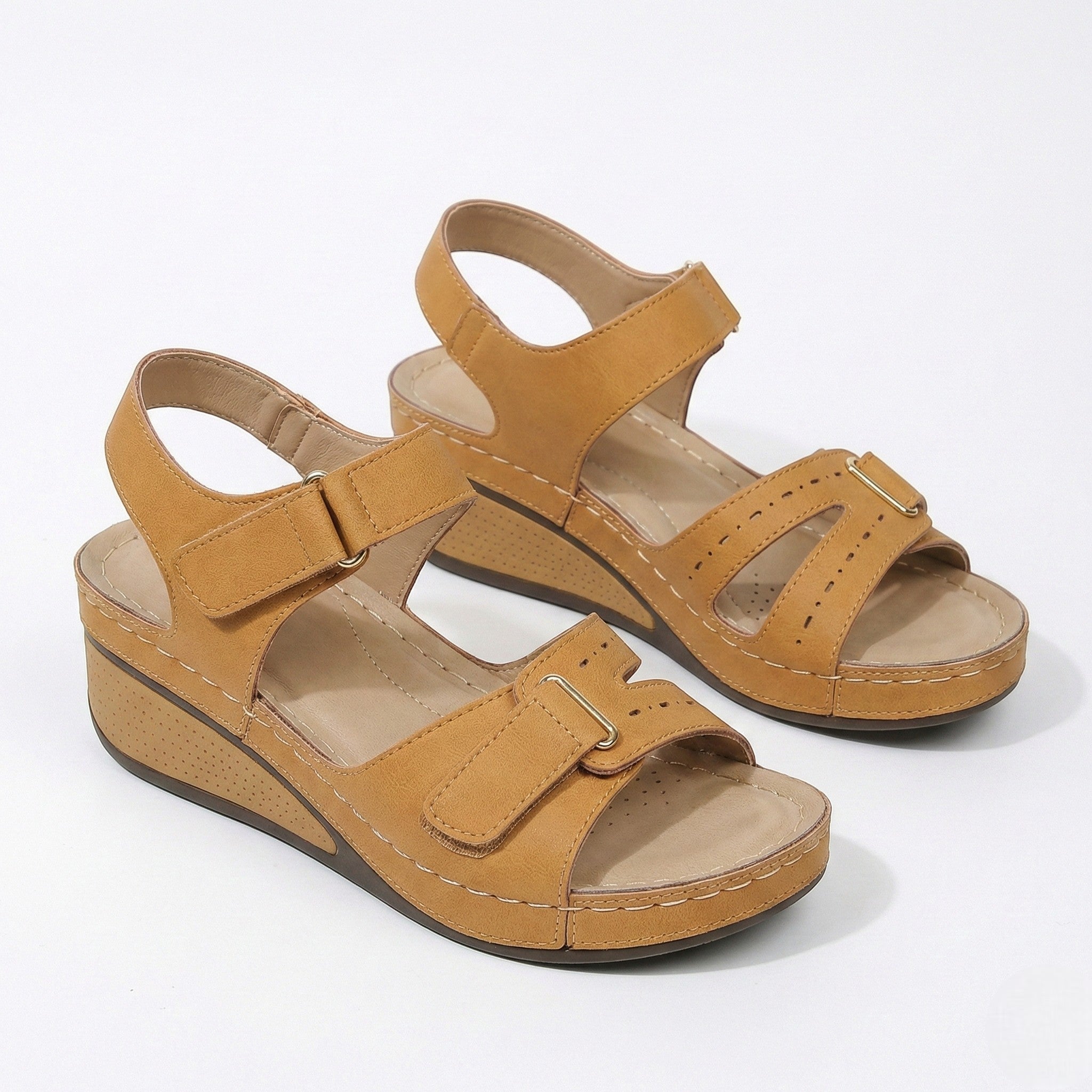 Rosie - Women's Lightweight Orthopaedic Summer Sandals - Footwear - Yellow Brown - Taylor & Bennett