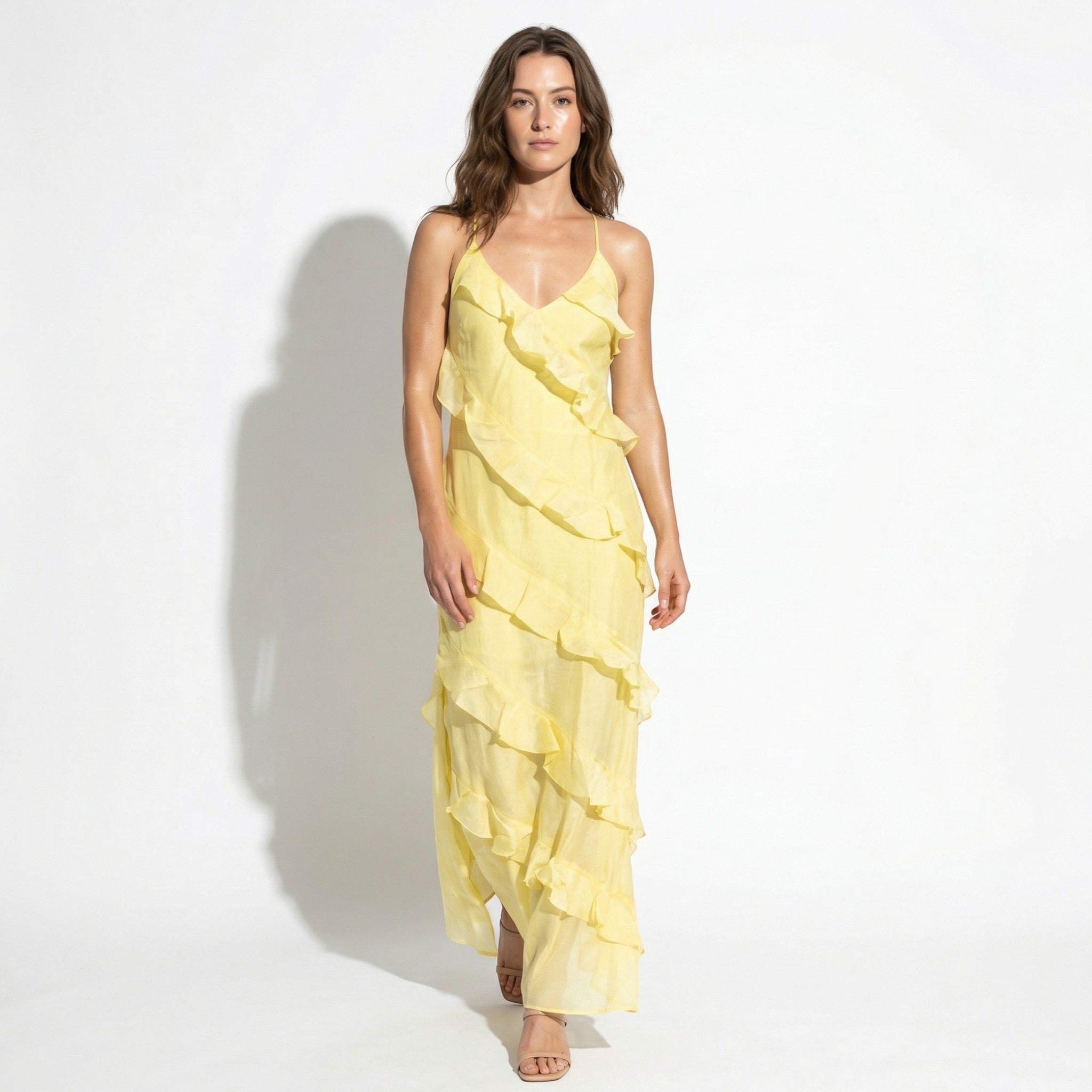 Rosie - Women's Tiered Summer Maxi Dress - Dress - Yellow - Taylor & Bennett