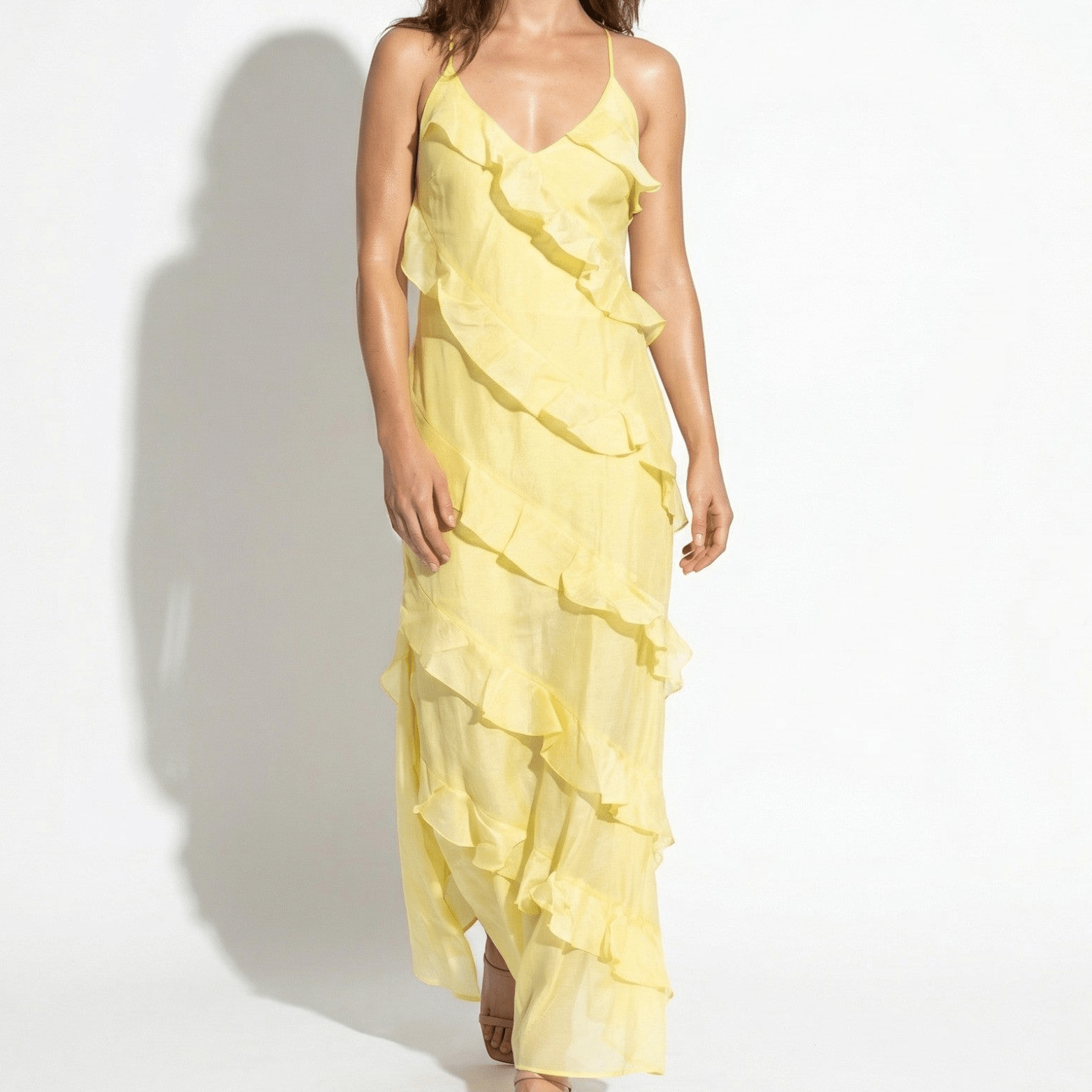 Rosie - Women's Tiered Summer Maxi Dress - Dress - Yellow - Taylor & Bennett
