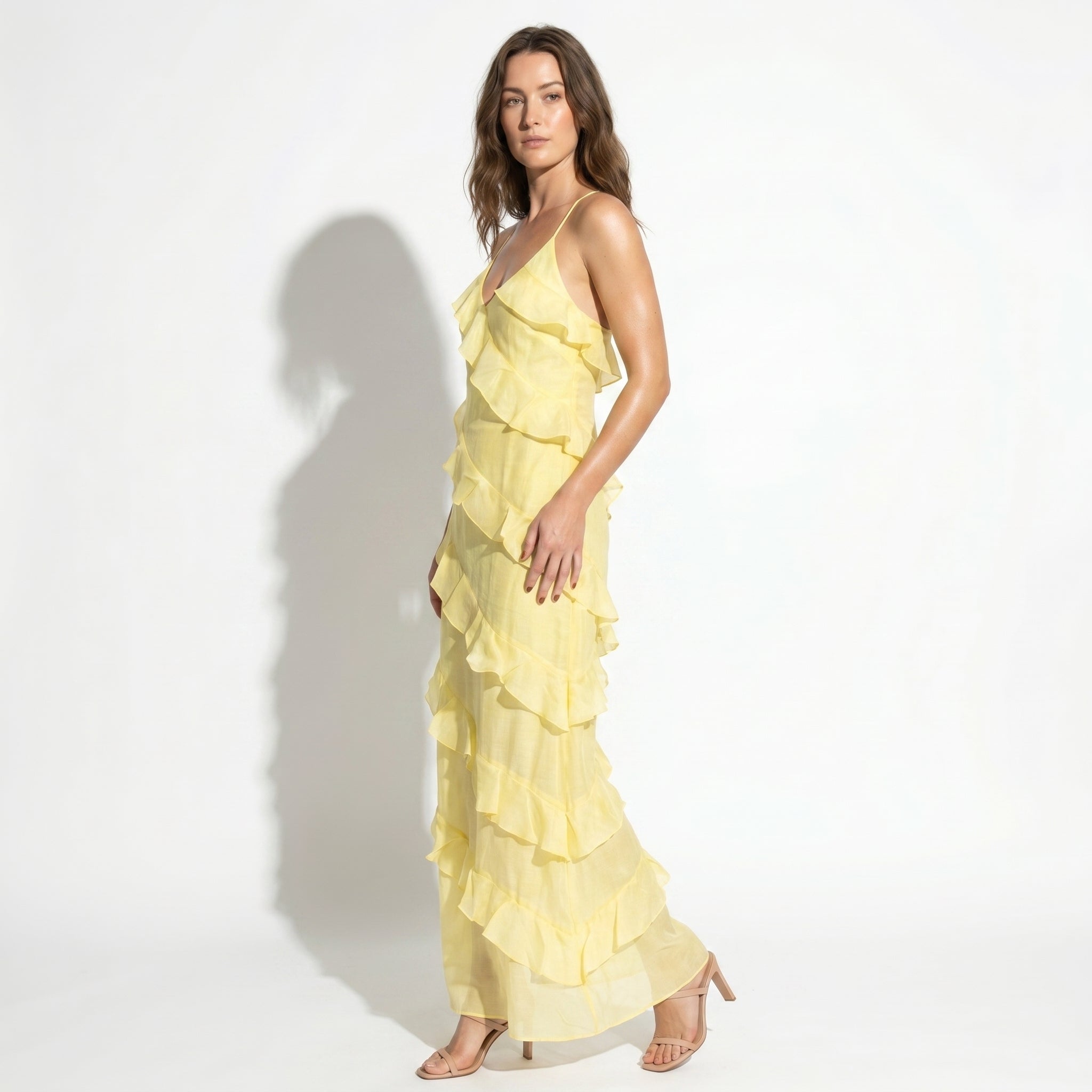 Rosie - Women's Tiered Summer Maxi Dress - Dress - Yellow - Taylor & Bennett
