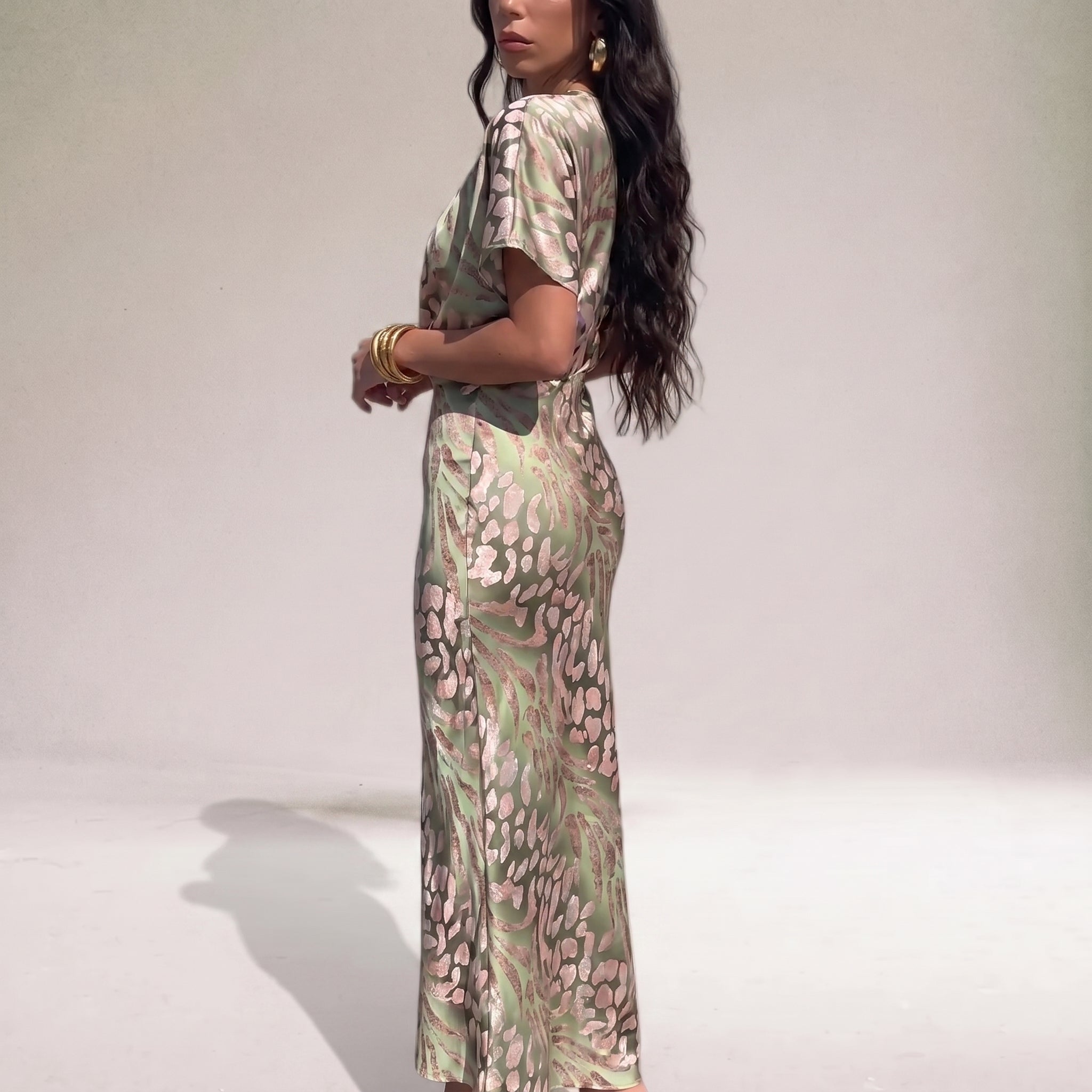 Rosie - Women's Twisted Front Wedding Guest Maxi Dress - Maxi Dress - Light Green - Taylor & Bennett
