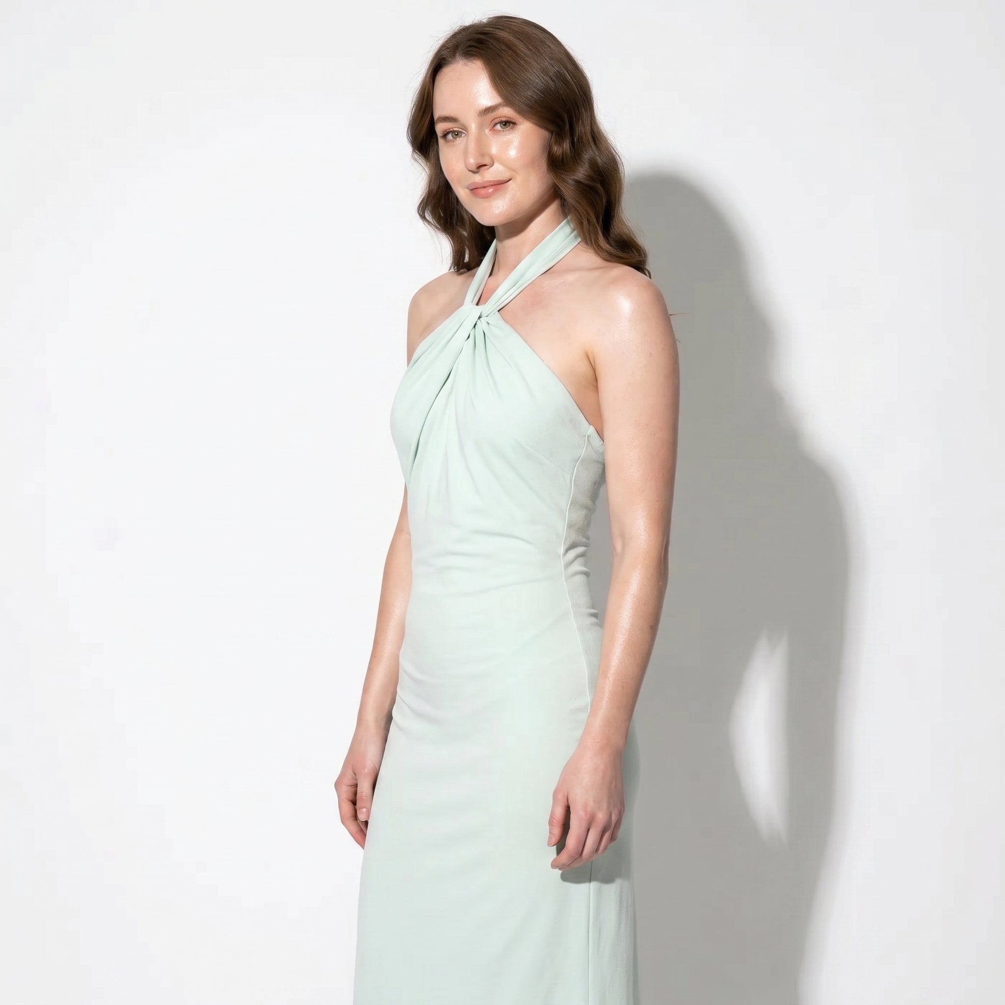 Rosie - Women's Wedding Guest Halter Neck Maxi Dress - Maxi Dress - Mint Green - Taylor & Bennett