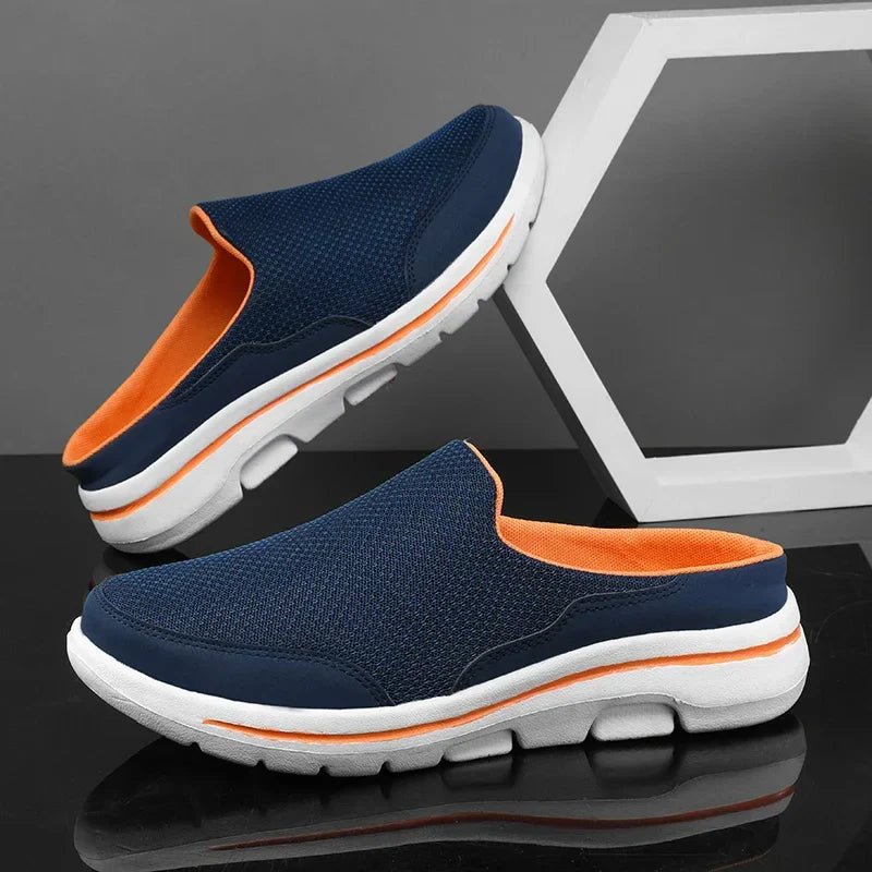 Ryan - Men's Orthopaedic Knit Mules - Shoes - Blue - Taylor & Bennett